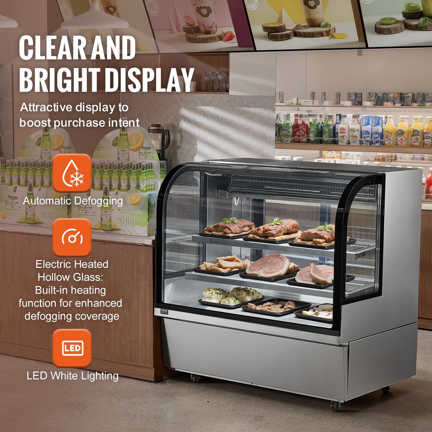 Kylskåp Bakery Display Kylskåp 18 cu ft/505L 2-nivå