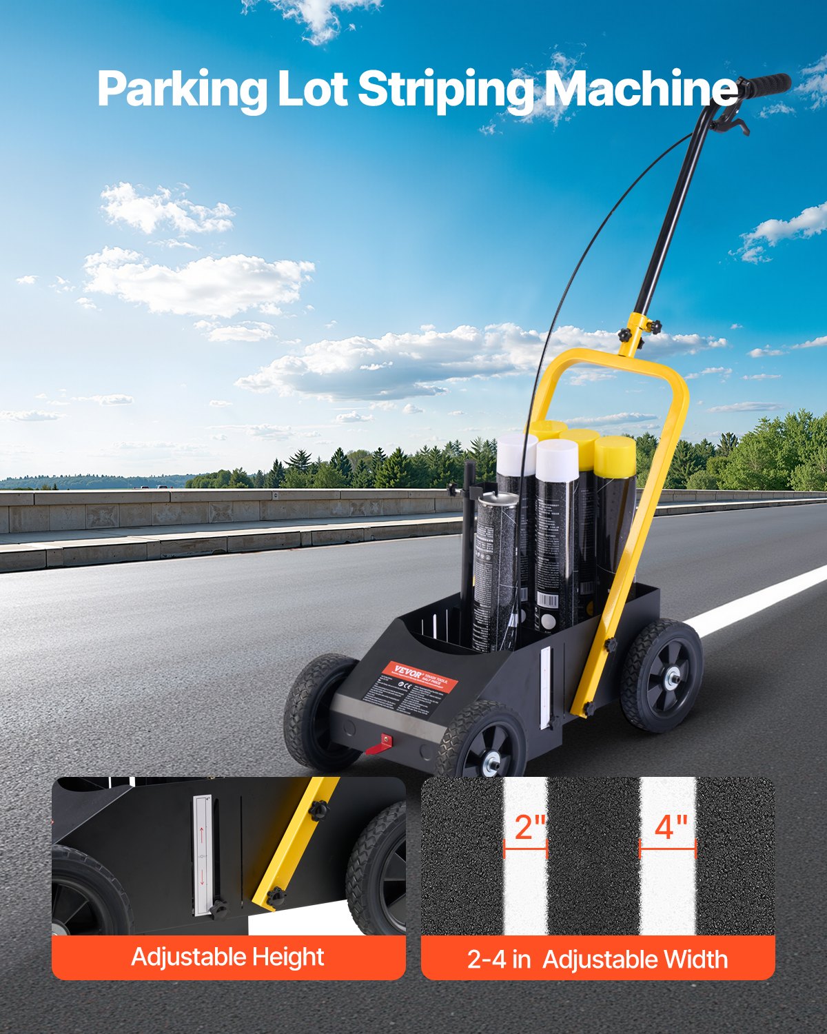 Striping Line Marking Machine 24 x 13 x 35.4 in Striping Machine Black