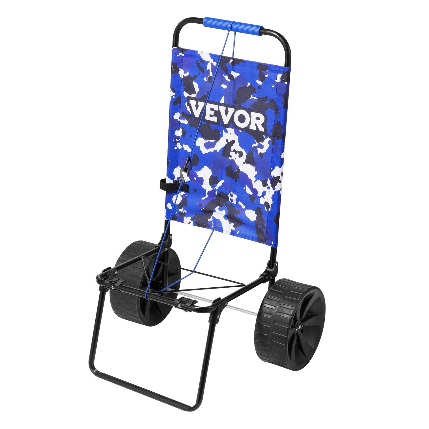 Beach Dolly with Large Wheels for Sand, 15.4" x 15.7" Loading Deck, with 10" PE Solid Wheels, 69LBS Loading Capacity Foldable Sand Cart, Heavy Duty Cart for Picnic, Camping, Fishing, Beach, Gardening
