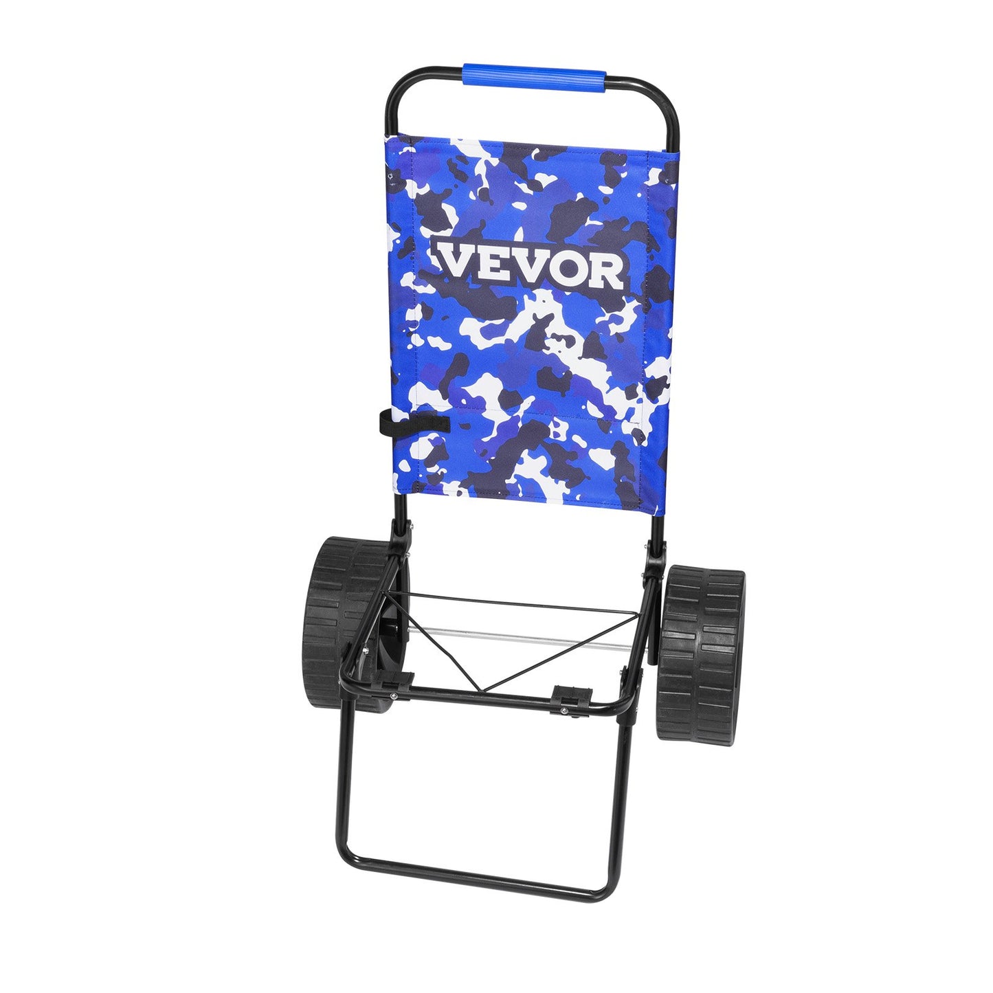 Beach Dolly with Large Wheels for Sand, 15.4" x 15.7" Loading Deck, with 10" PE Solid Wheels, 69LBS Loading Capacity Foldable Sand Cart, Heavy Duty Cart for Picnic, Camping, Fishing, Beach, Gardening