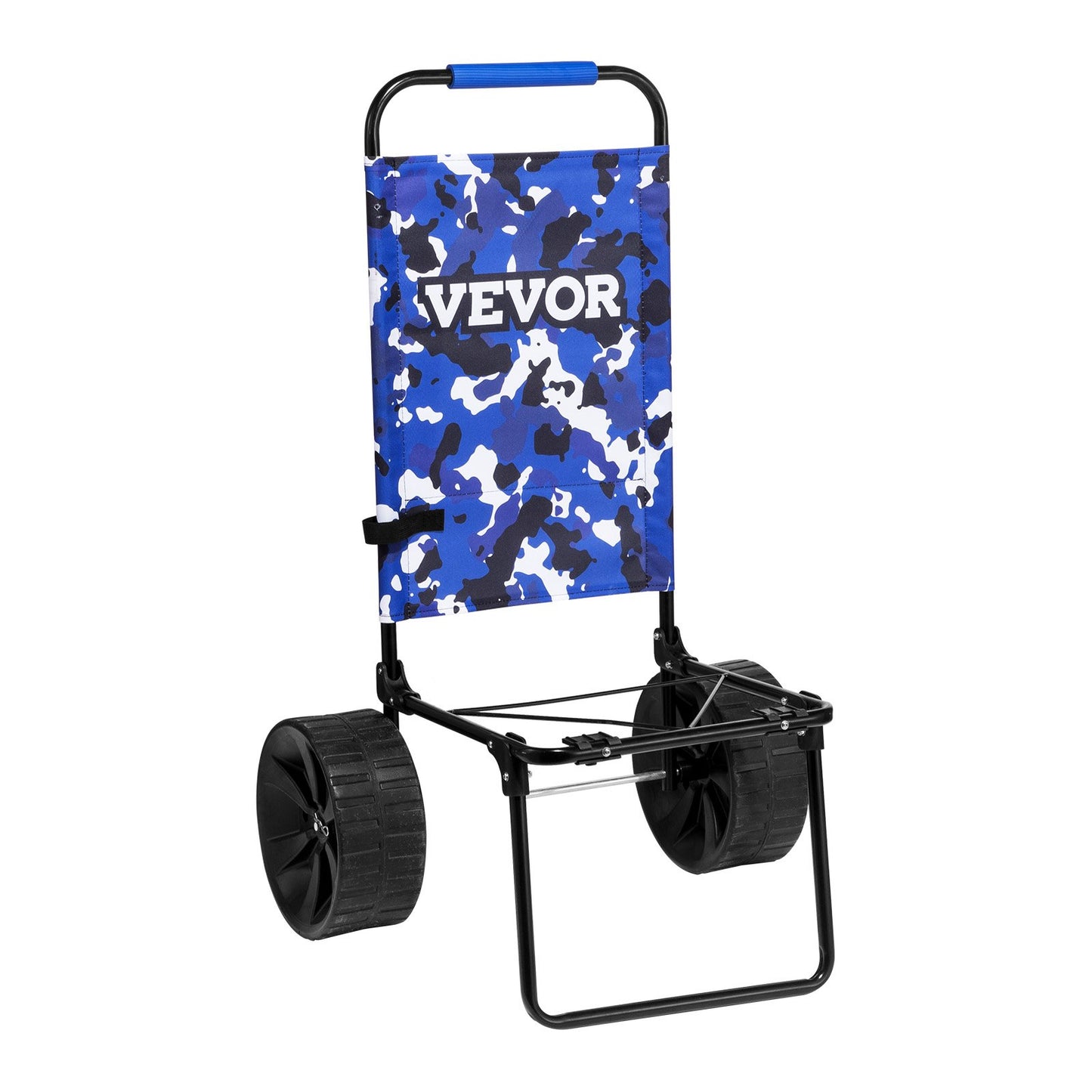 Beach Dolly with Large Wheels for Sand, 15.4" x 15.7" Loading Deck, with 10" PE Solid Wheels, 69LBS Loading Capacity Foldable Sand Cart, Heavy Duty Cart for Picnic, Camping, Fishing, Beach, Gardening