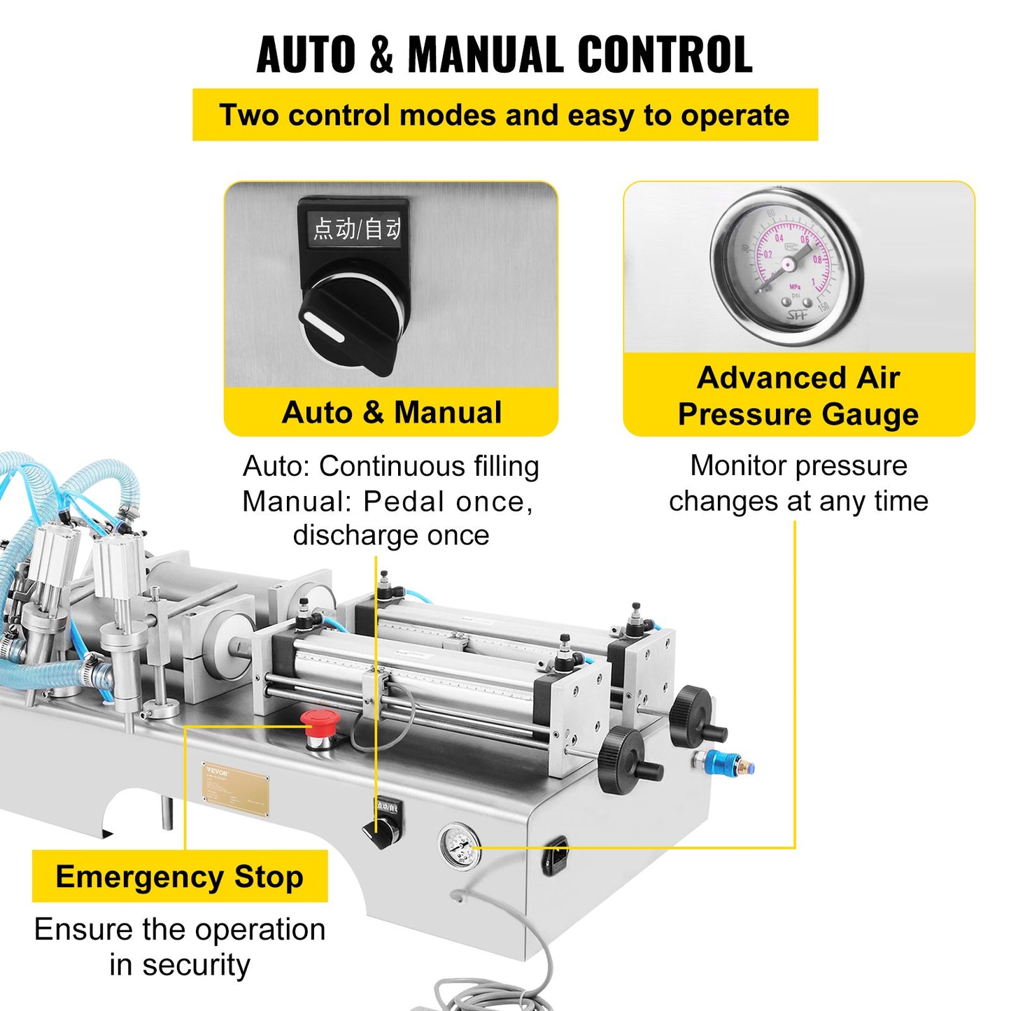 100-1000ml Pneumatic Liquid Filling Machine Two Nozzles Bottle Filler for Liquid Juice Filler for Liquid