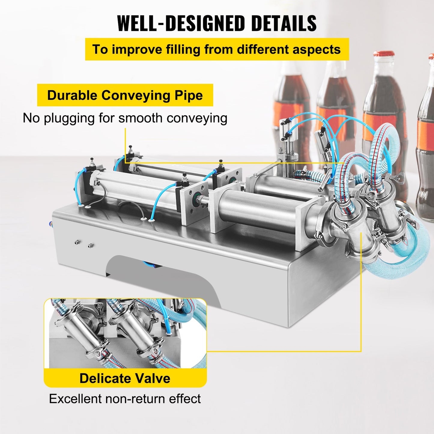 100-1000ml Pneumatic Liquid Filling Machine Two Nozzles Bottle Filler for Liquid Juice Filler for Liquid
