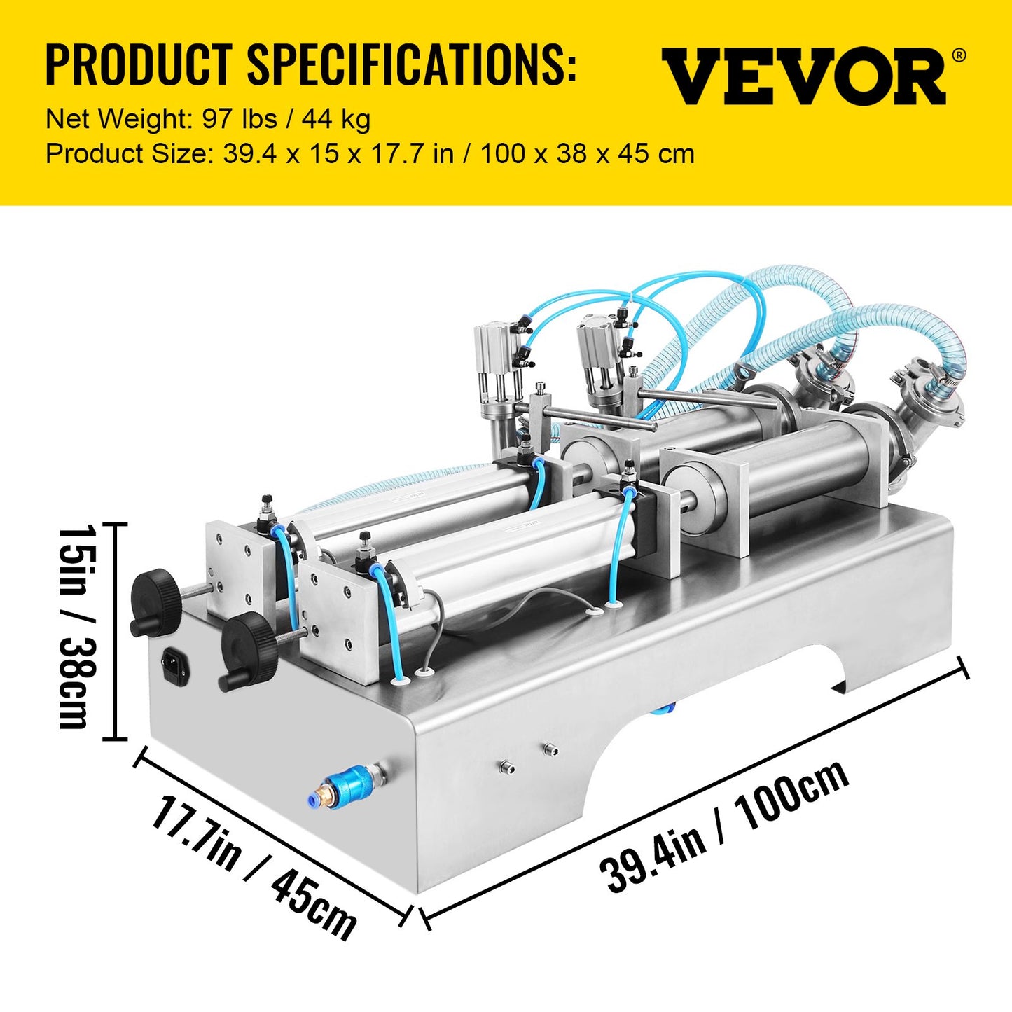 100-1000ml Pneumatic Liquid Filling Machine Two Nozzles Bottle Filler for Liquid Juice Filler for Liquid