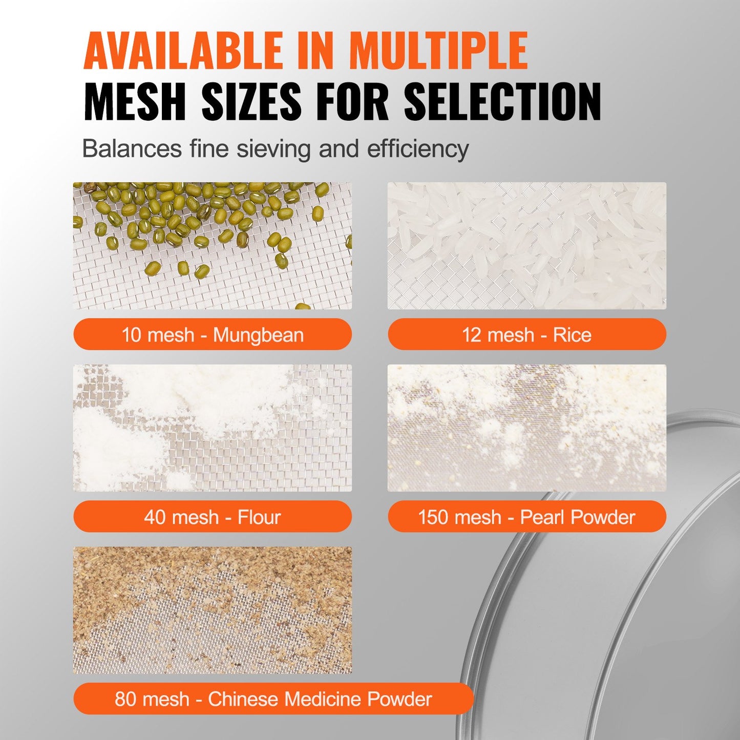 Flour Sieve Fine Mesh Stainless Steel 12 Mesh Flour Sieve for Baking Cakes