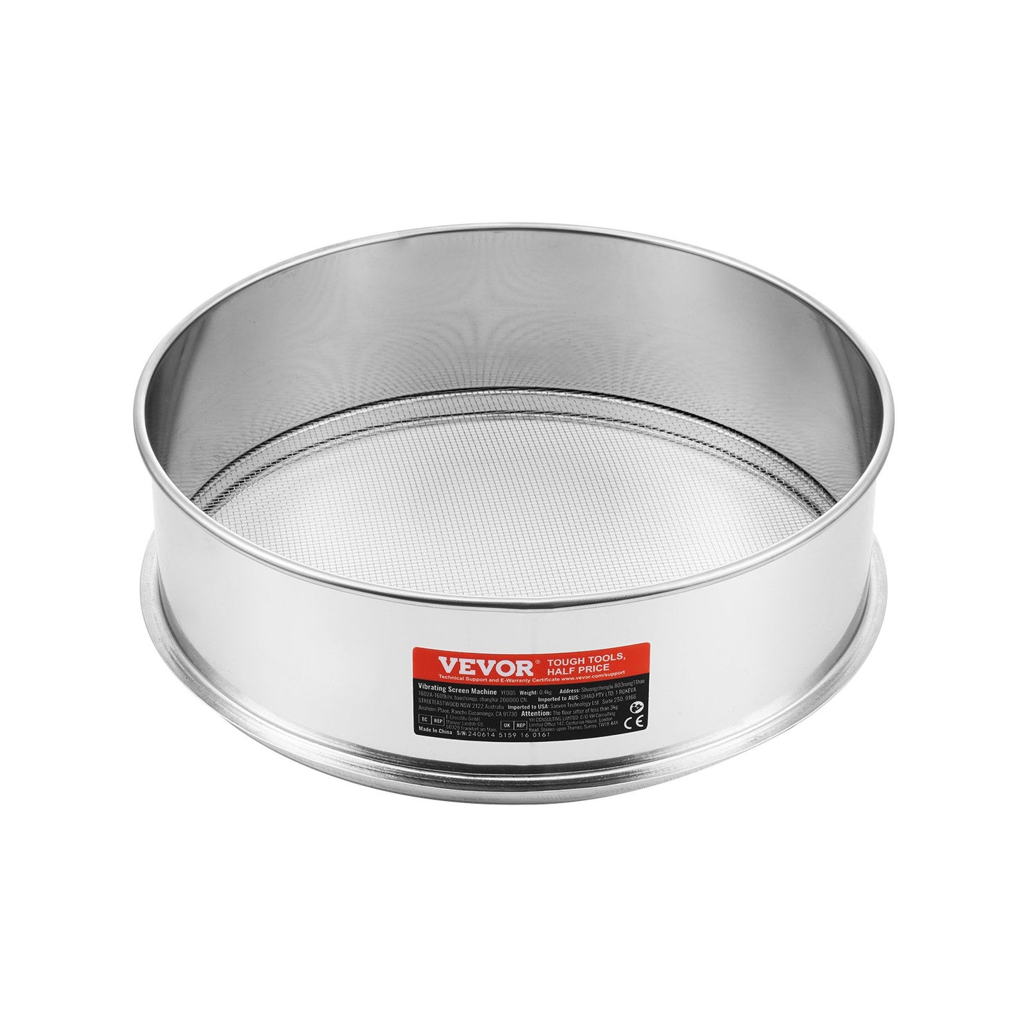 Flour Sieve Fine Mesh Stainless Steel 12 Mesh Flour Sieve for Baking Cakes