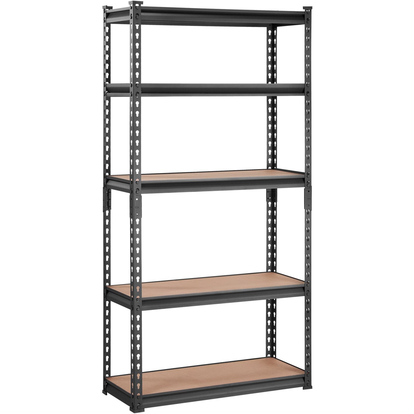 Förvaringshylla, 5-lagers justerbar, 2 000 lbs kapacitet, kraftiga garagehyllor Metallorganiseringshylla, svart, 30" L x 12" B x 60" H för köksskafferi källare Badrumstvätt