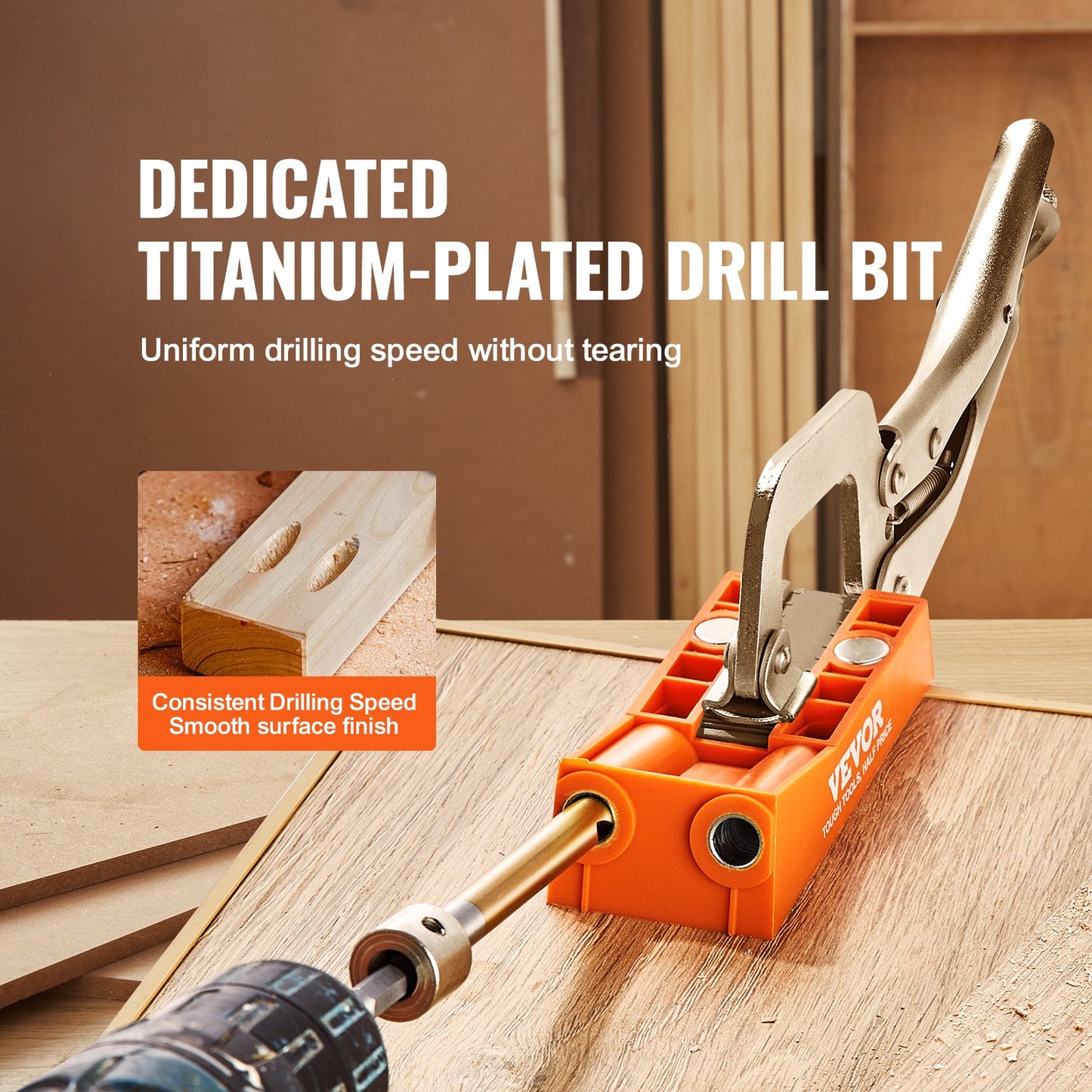 Pocket Hole Jig, 56 st Mini Jig Pocket Hole System med 9" C-klämma, stegborr, skiftnyckel, borrstoppring, fyrkantig drivbit och skruvar, för DIY-snickarprojekt