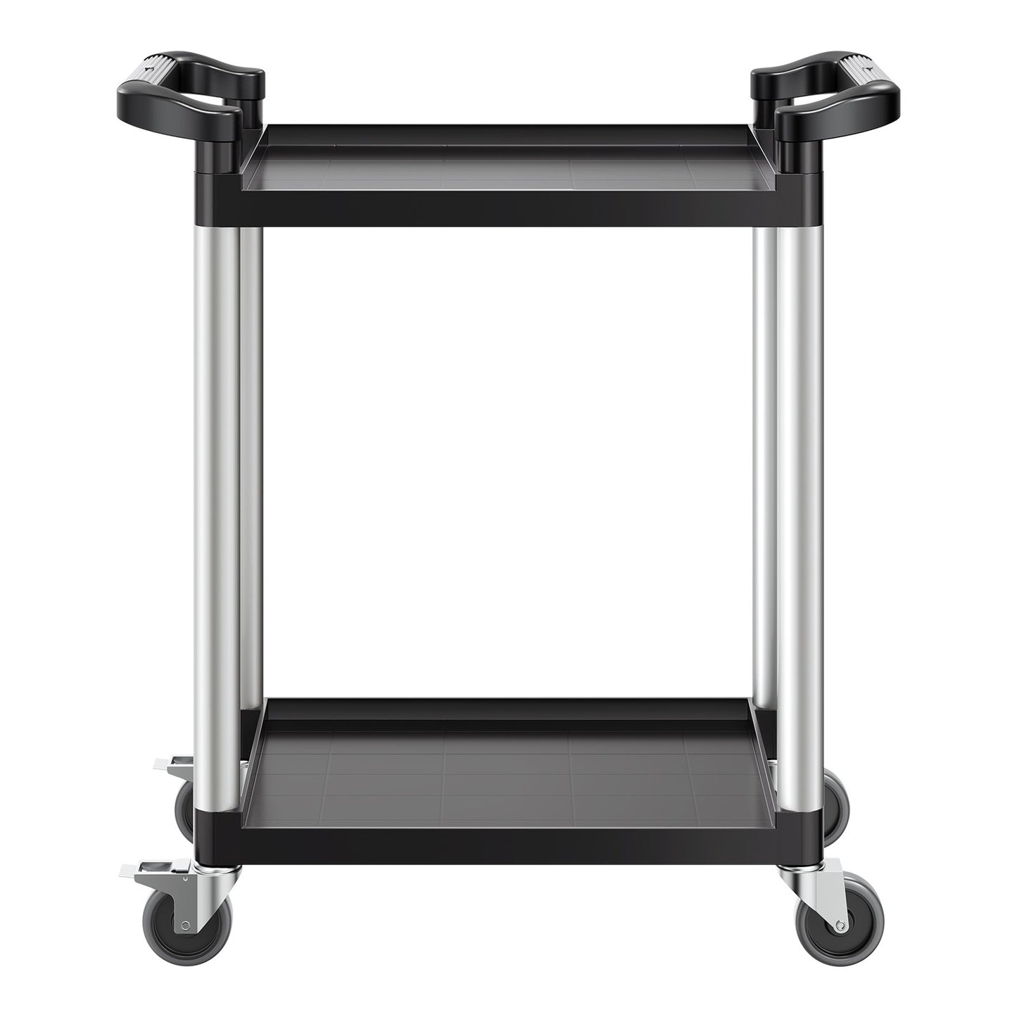 Heavy Duty Utility Cart 300 lbs Kapacitet 2-nivå servicevagn med hjul