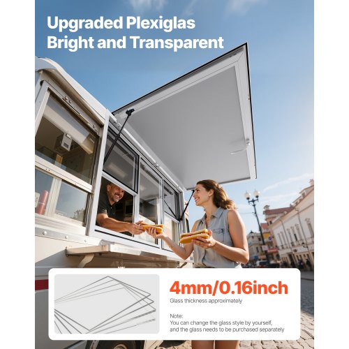 152x92 cm serving kiosk for food carts, awning