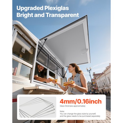 152x92 cm serving kiosk for food carts, awning
