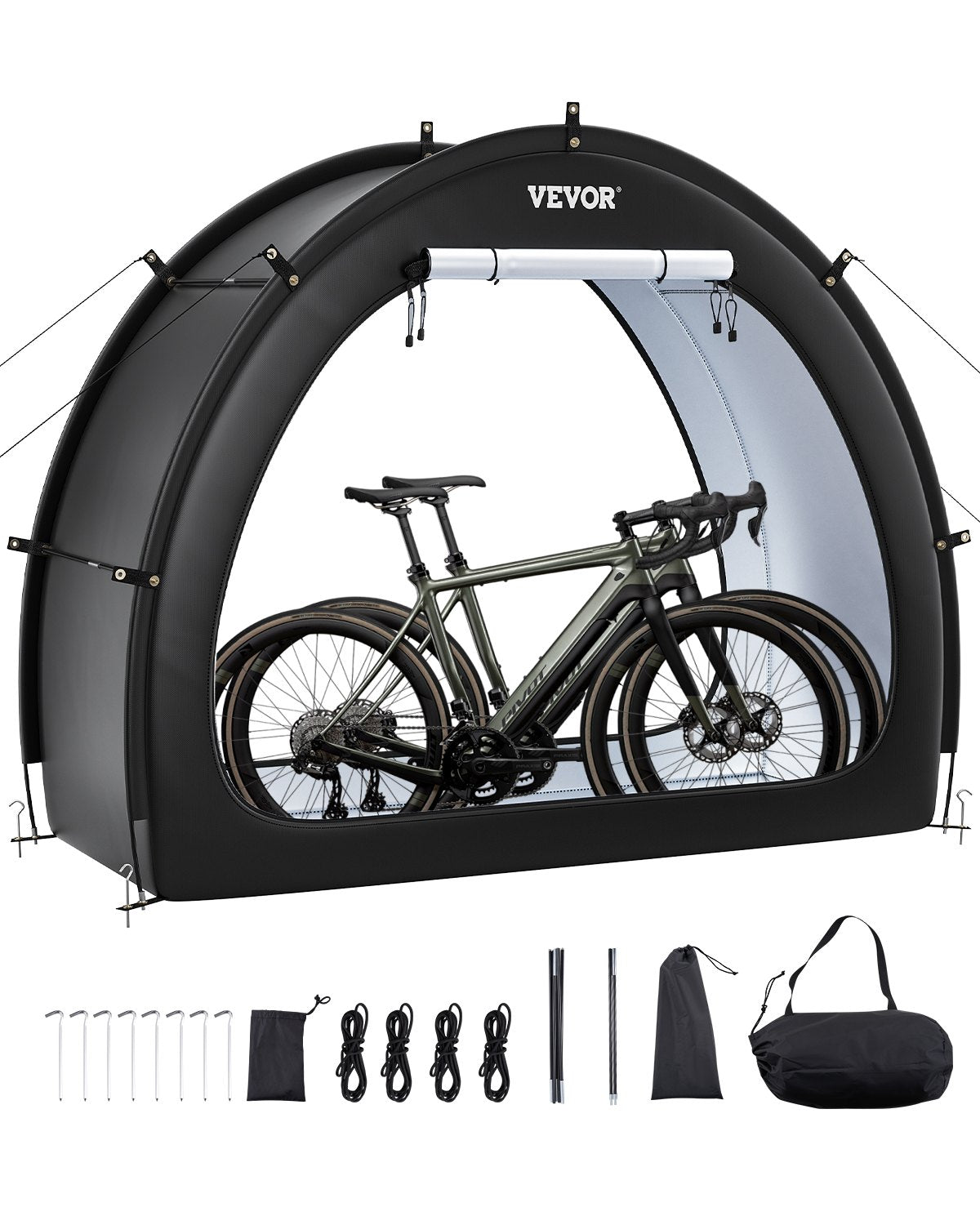 Utomhuscykelförvaringstält Fläktformat vattentätt cykeltält för 1 till 2 cyklar