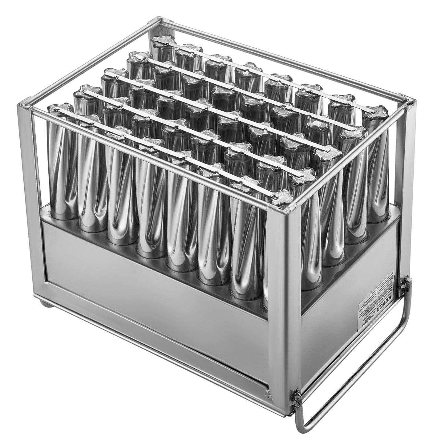 Kommersiella popsicle-formar, 40-st cylindriska ispop-formar, rostfria ispinnar Popsicle-formar, Ice Cream Maker-formhållare med 50-ST Popsicle-pinnar & påsar (enkel formsats - 40ST)
