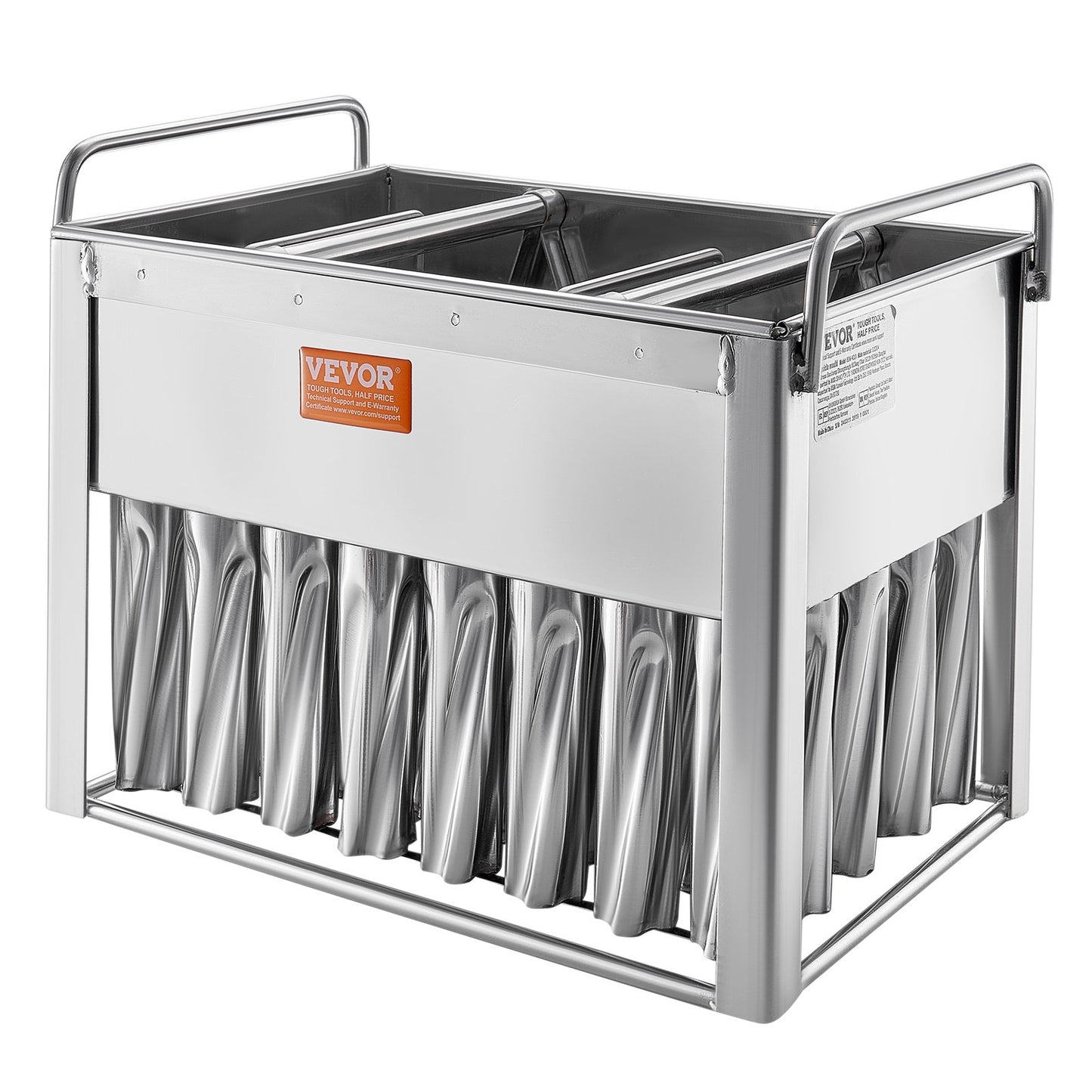 Kommerzielle Eisformen für am Stiel, 40 zylindrische Eisformen, Eisformen aus Edelstahl für Eisstäbchen, Eiscreme-Formenhalter mit 50 Eisstielen und Beuteln (Einzelformen-Set – 40 Stück)