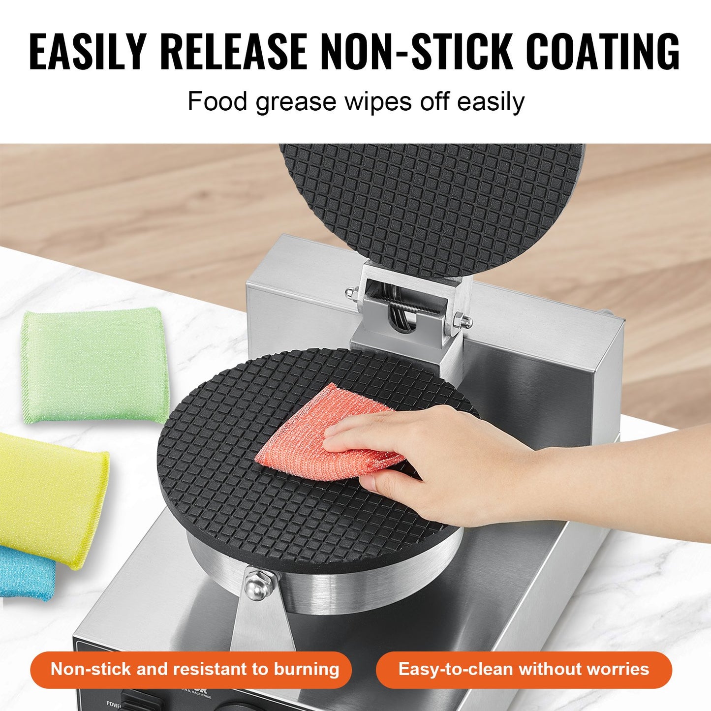 Electric Ice Cream Cone Machine Commercial Waffle Cone Egg Roll Maker 1230W