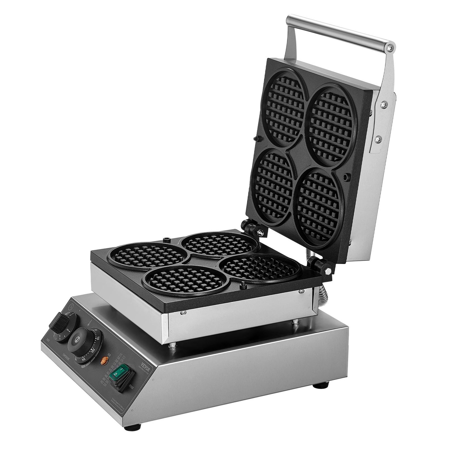 4ST Kommersiell våffelmaskin Rund våffeljärnsmaskin 1750W non-stick