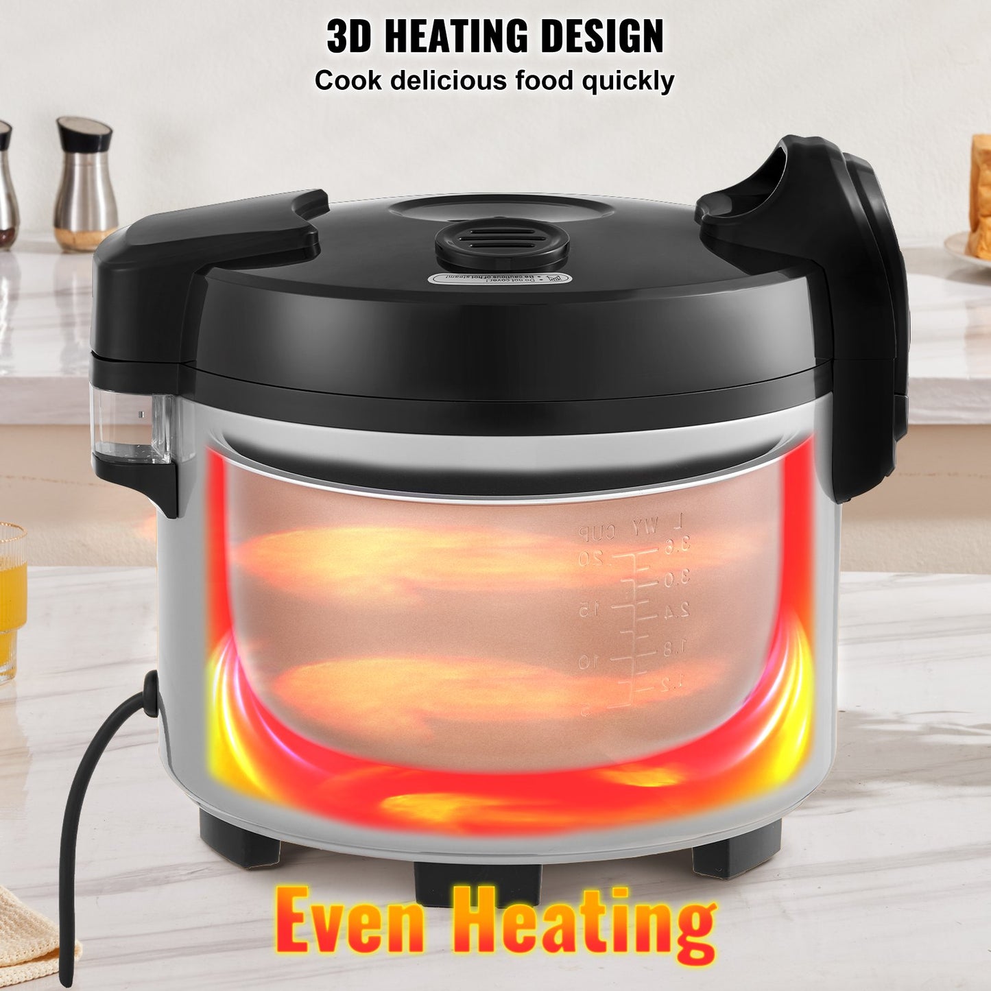 Kommerzieller Reiskocher 70 Tassen Antihaft-Topf 15L 12H Warmhalten Restaurant