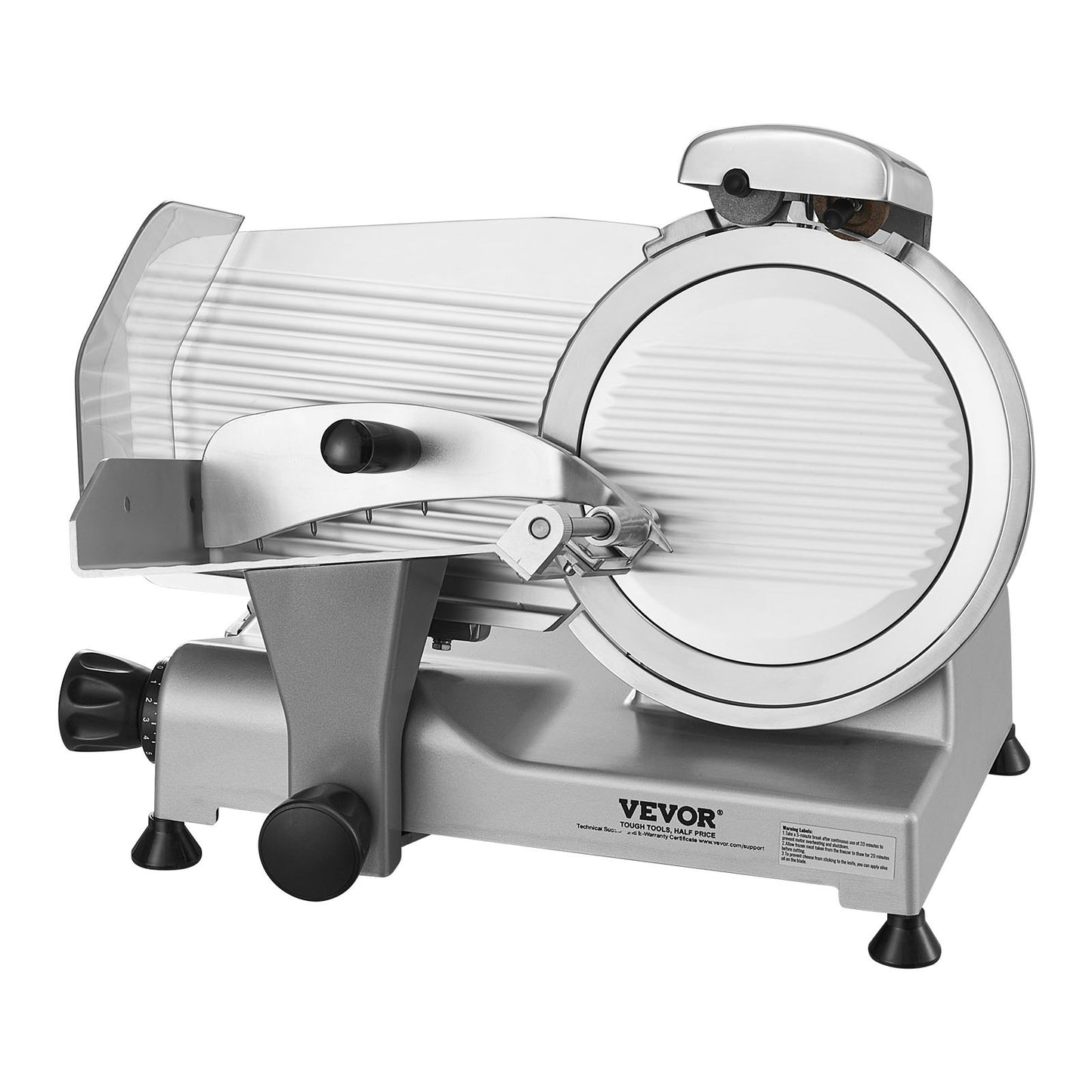 Meat Slicer, 340W Electric Deli Food Slicer with 10" SUS420 Stainless Steel Blade and Built-in Grindstone, 0-0.6 Inch Adjustable Thickness for Commercial and Home Use, Slice Meat and Cheese