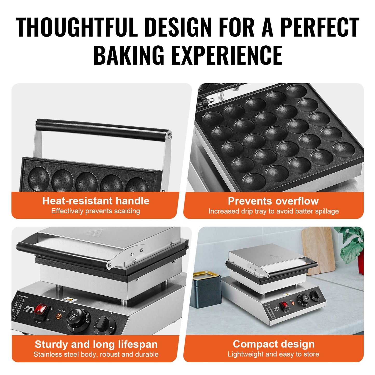 25 STK 43 mm Mini holländsk pannkaksmakare Kommersiell Dorayaki Baker 1700W