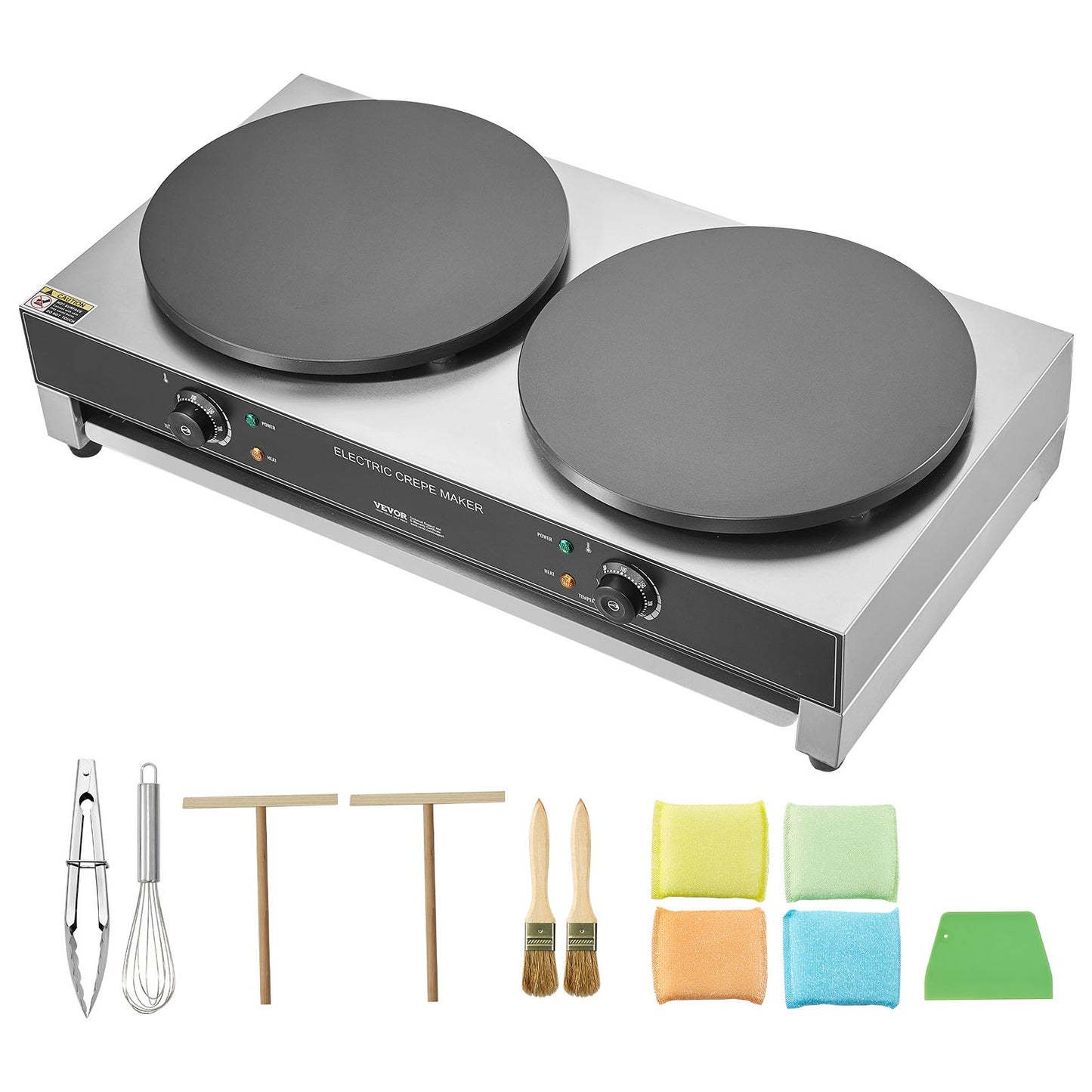 16 zoll Elektrische Crêpe Maker Kommerziellen Crêpe Maschine 6000W Doppel Kopf