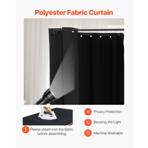 Proving Room Portable Dressing Room 227 x 91 x 227 cm Avskildhetsyta (Svart)