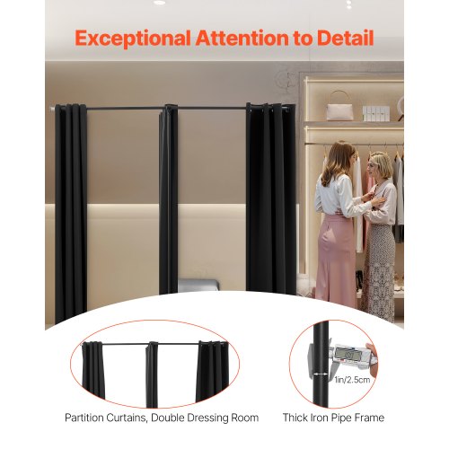 Proving Room Portable Dressing Room 227 x 91 x 227 cm Avskildhetsyta (Svart)