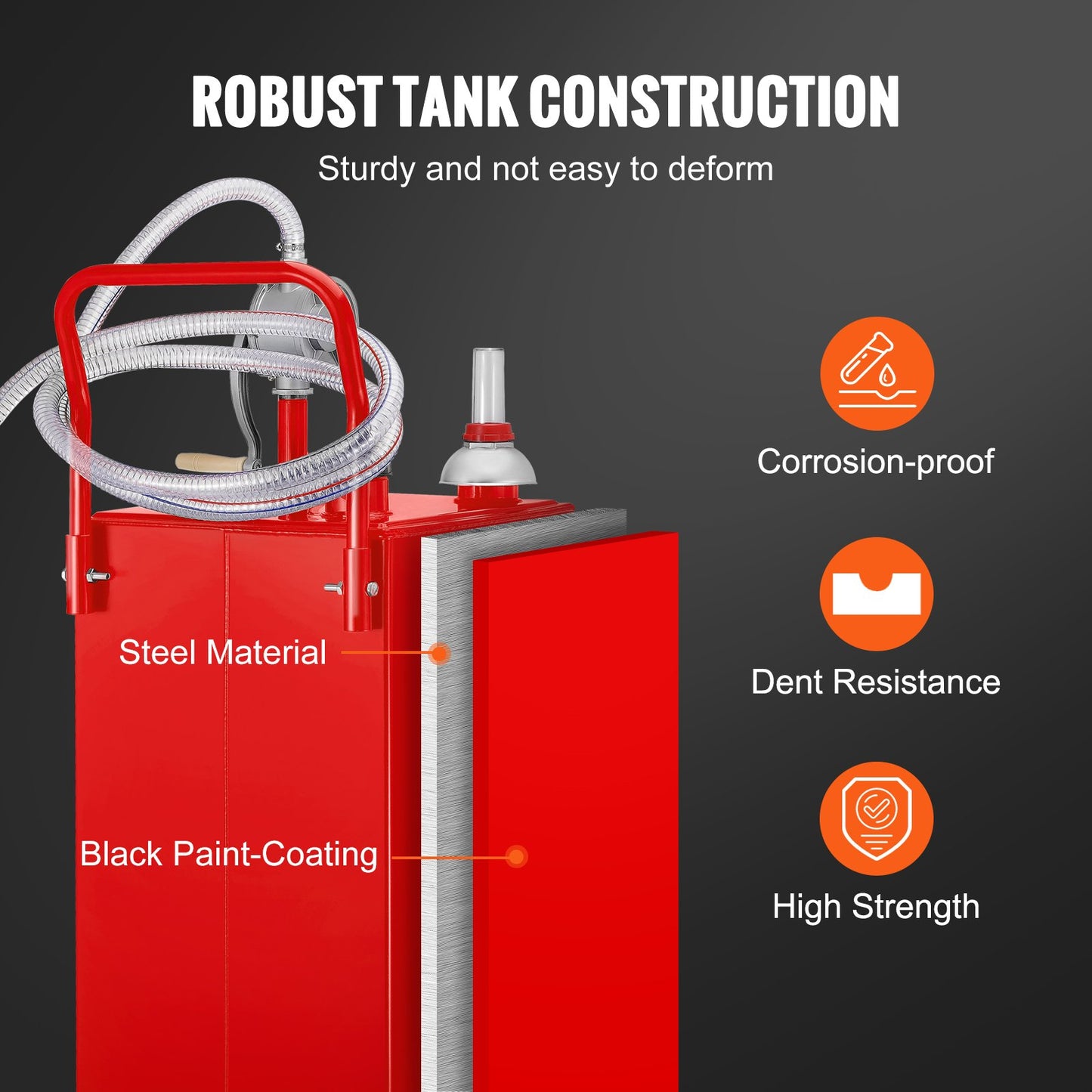 30 Gallon Fuel Caddy, bränsletank på 2 hjul, Portable Gas Caddy med manuell överföringspump, bensin dieselbränslebehållare för bilar, gräsklippare, terränghjulingar, båtar, mer, röd