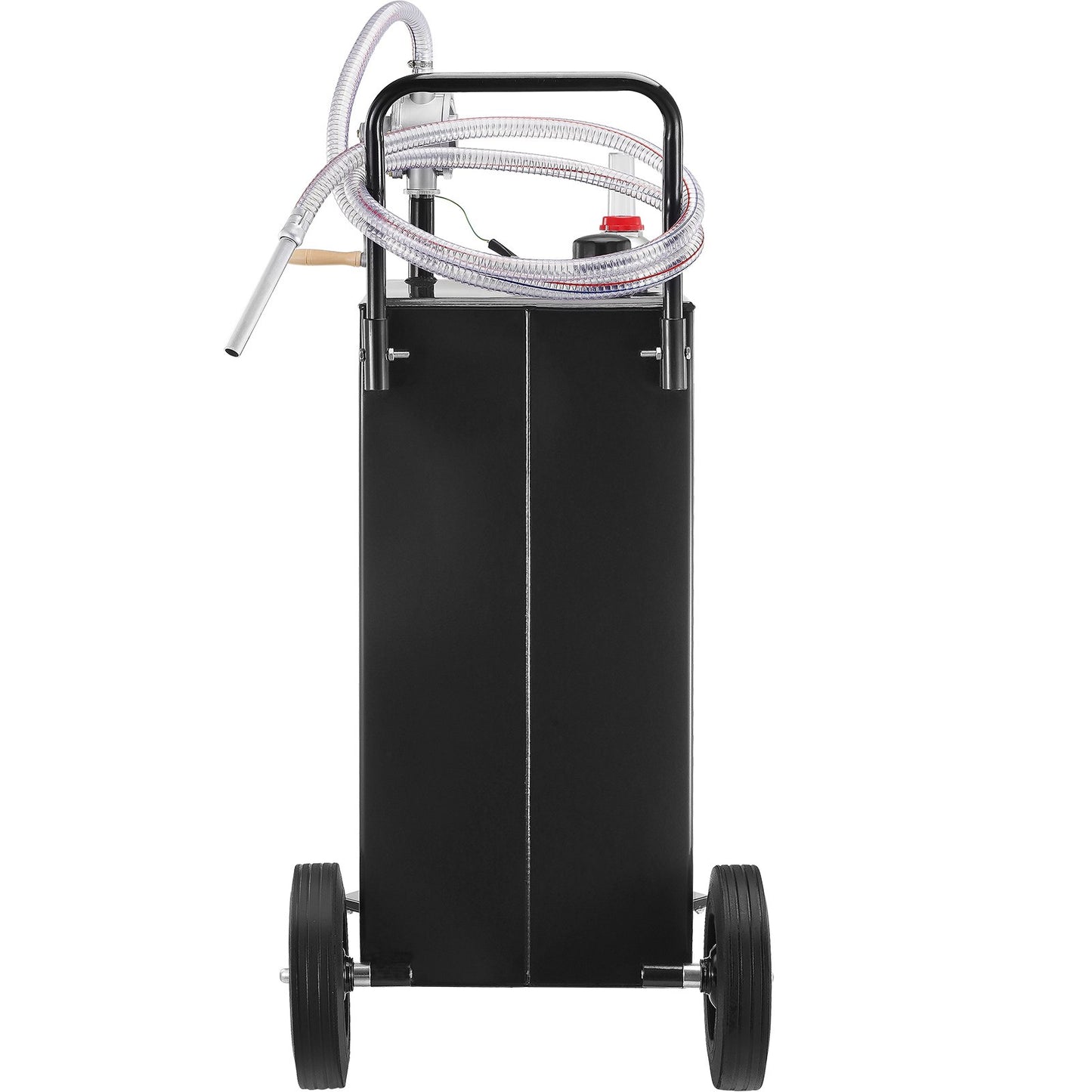 Fuel Caddy Fuel Storage Tank 35 Gallon 4 hjul med Manuell Pump, Svart
