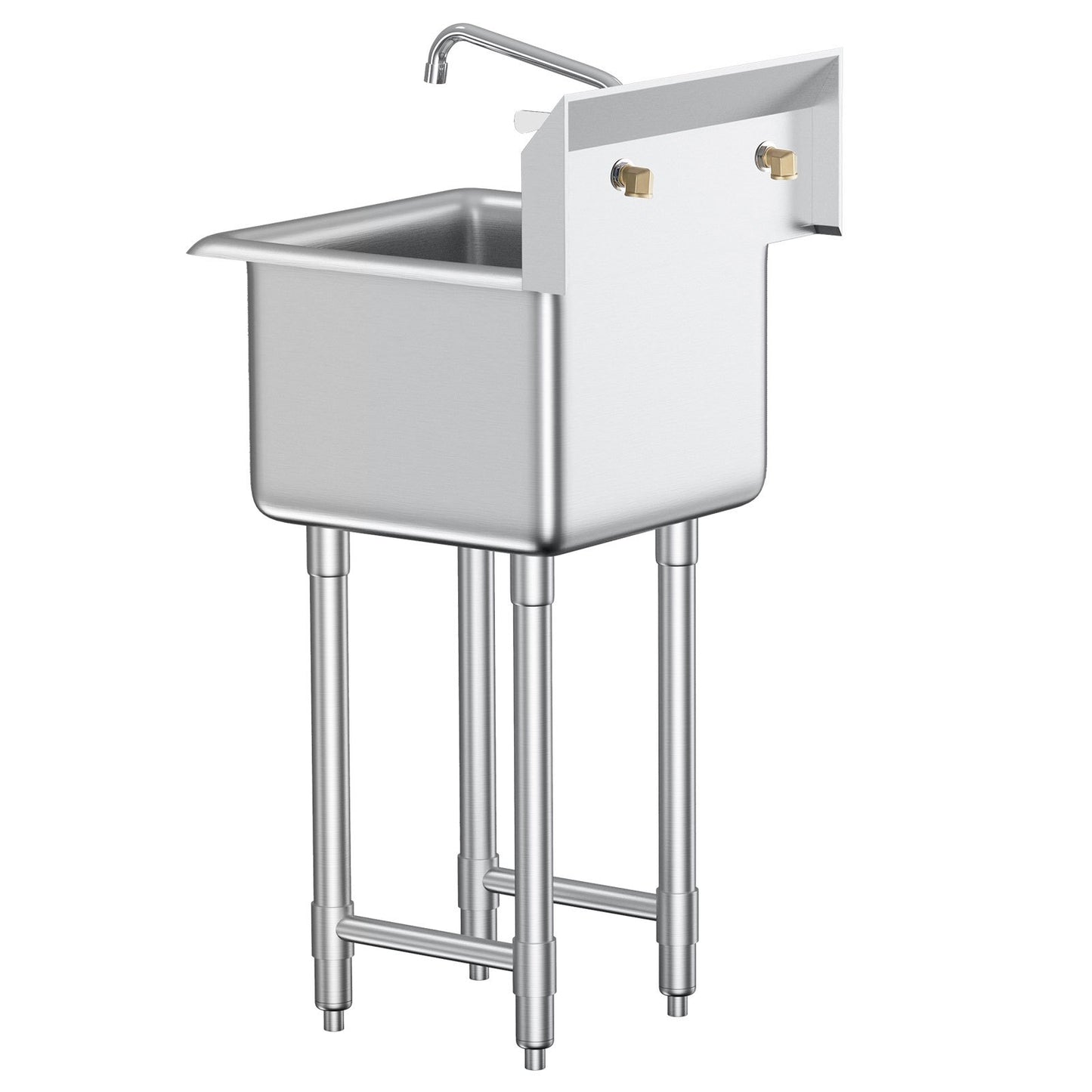 Rostfritt stål Förberedelse & Utility Diskbänk, 1 fack fristående liten diskbänk inkluderar kran och ben, 18"x41" kommersiella diskbänkar för garage, restaurang, kök, tvätt, NSF-certifierad