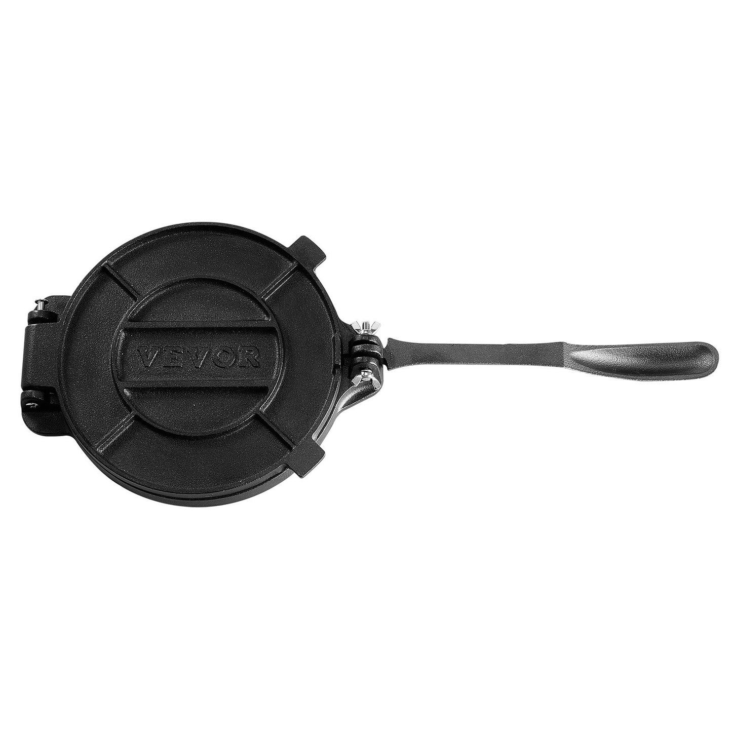 Tortilla Press, 10 tums Tortilla och Roti Maker, Gjutjärn Heavy Duty Tortilladora Press, förkryddad Pataconera Maker med 100 st pergamentpapper, degmaskin för mjöl Tortilla, Tawa, Silver