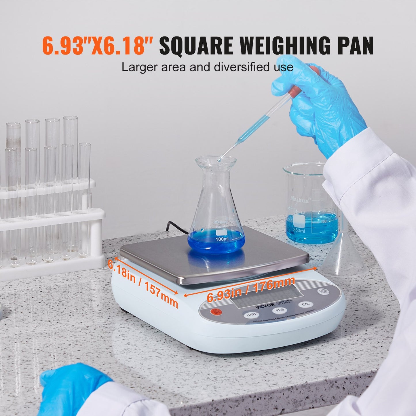 Analysenwaage Laborwaage 3000 g x 0,01 g 13 Einheiten Umrechnung Elektronisch