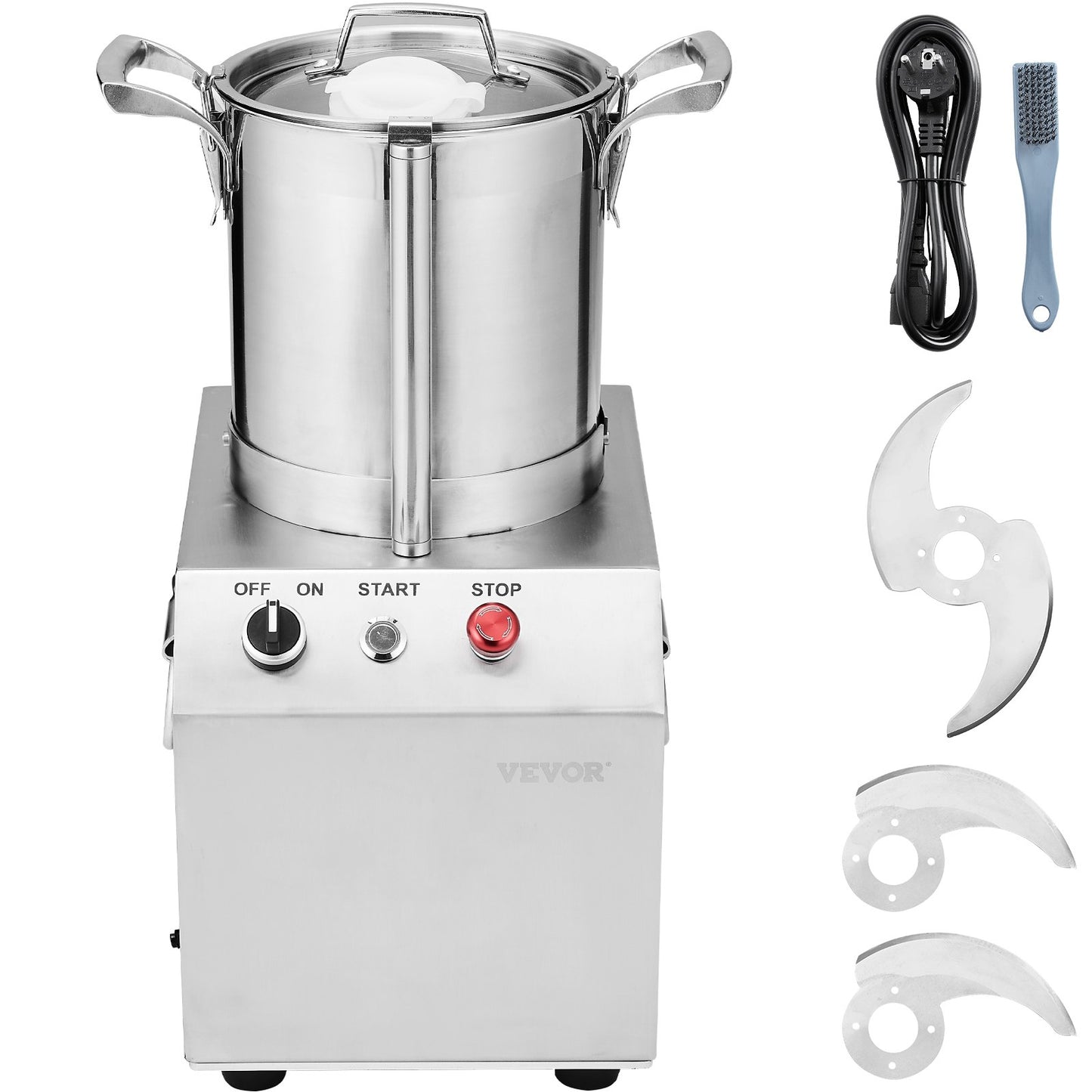 Matberedare & Grönsakshackare 4L Mixer av rostfritt stål av livsmedelskvalitet