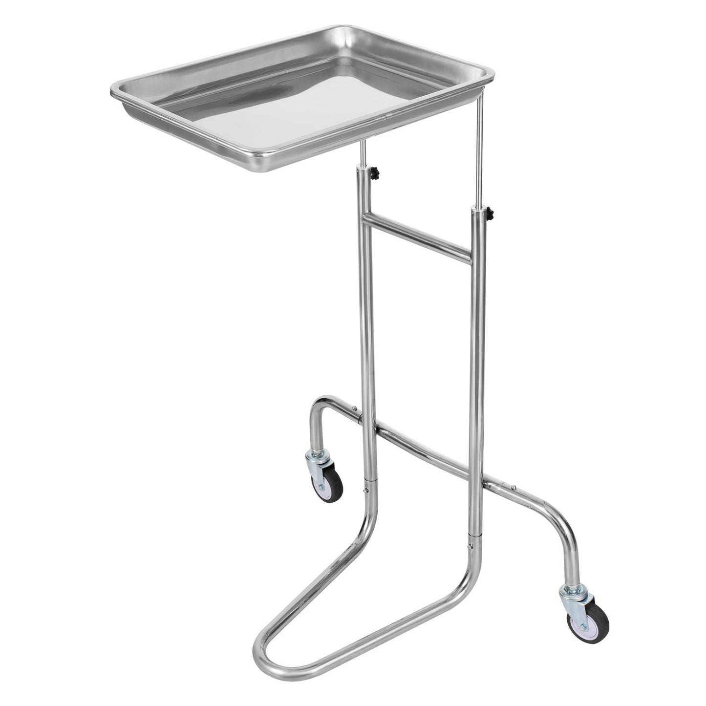 Laborwagen aus Edelstahl mit Einzeltablett und 2 leisen Rädern für die Laborklinik