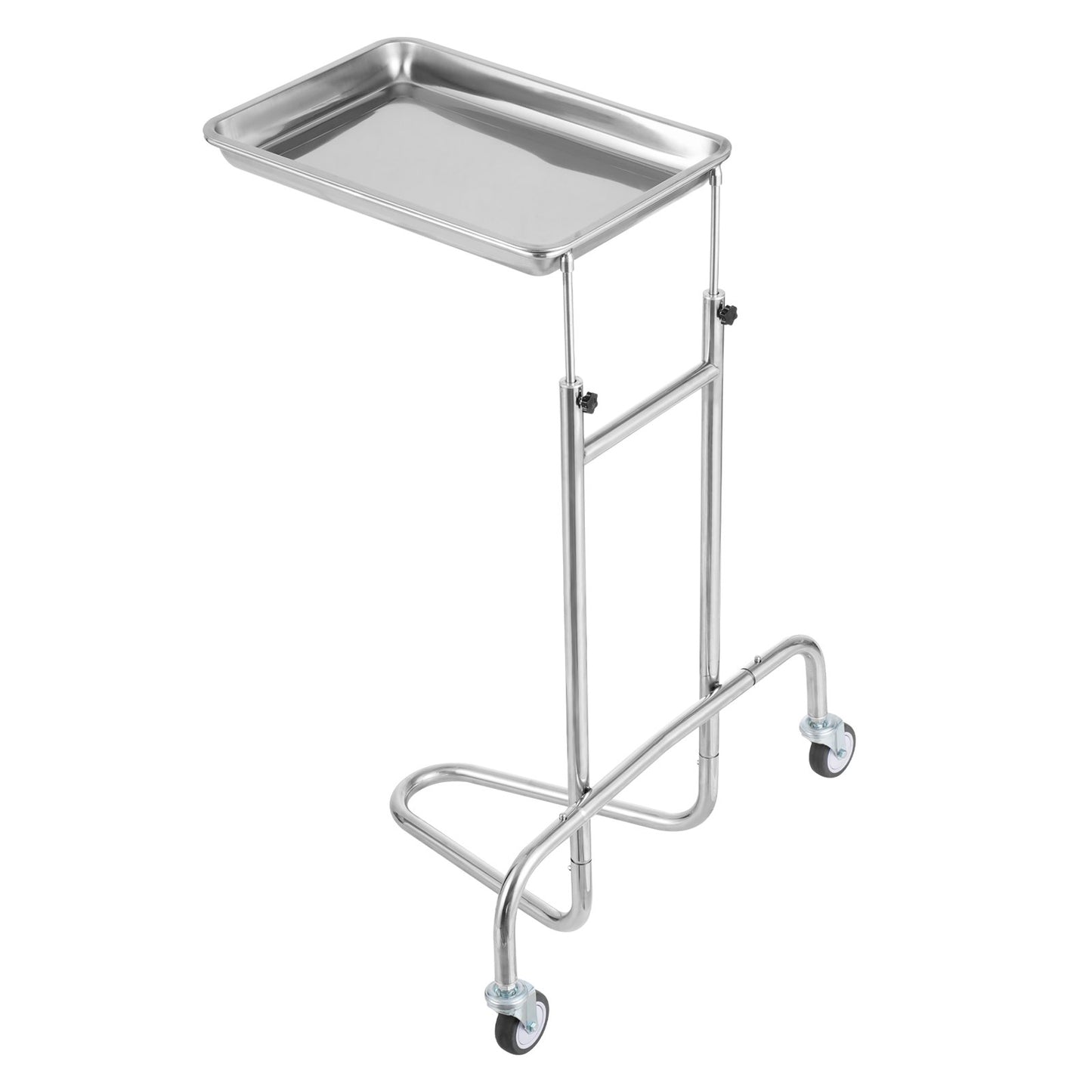Laborwagen aus Edelstahl mit Einzeltablett und 2 leisen Rädern für die Laborklinik