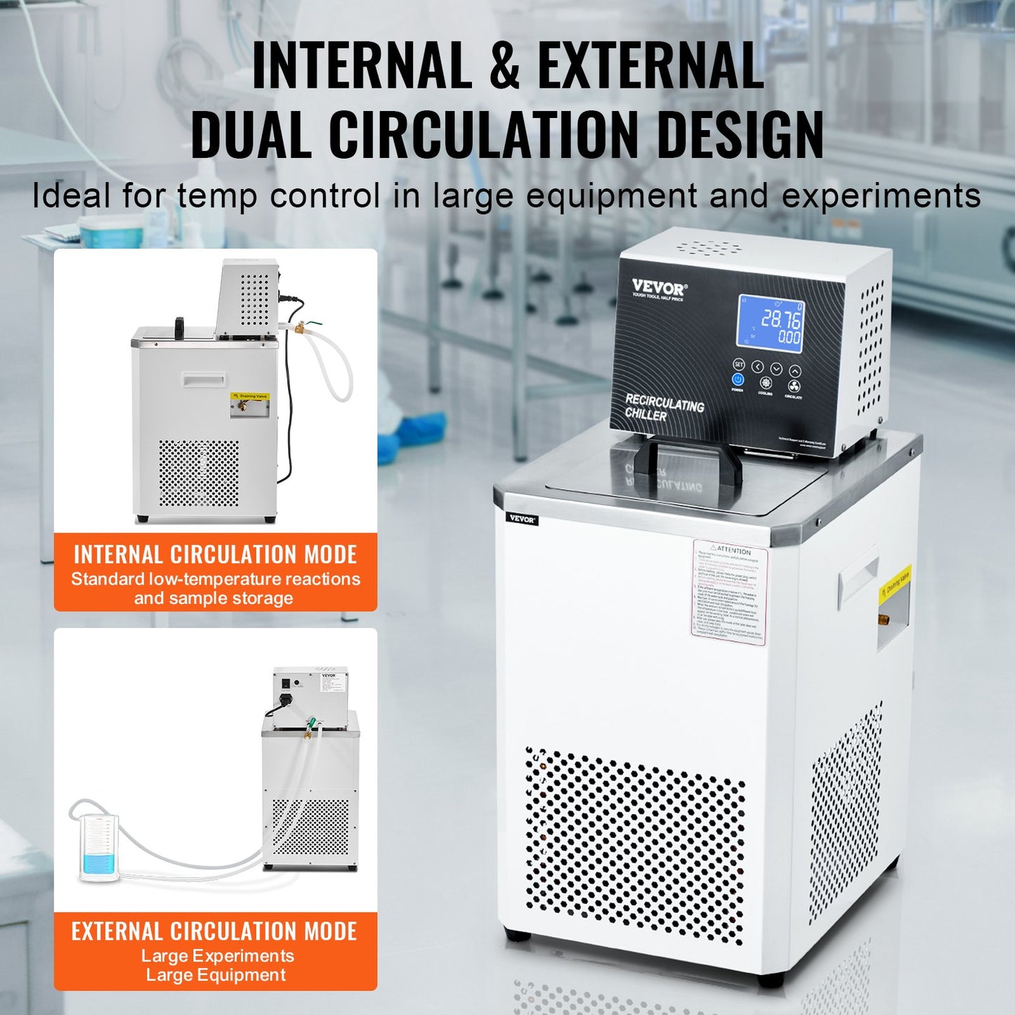 Laboratory Chiller Circulator 6L Lab Recirkulerande Chiller -4°F-212°F