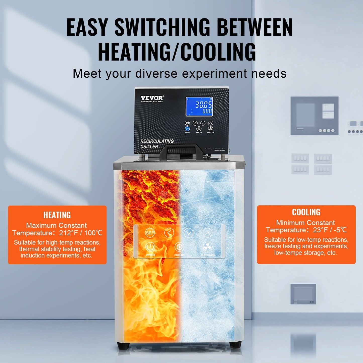 Labor-Kühler/Umwälzpumpe, 6 l, für Labor, Umwälzkühler, 23 °F–212 °F