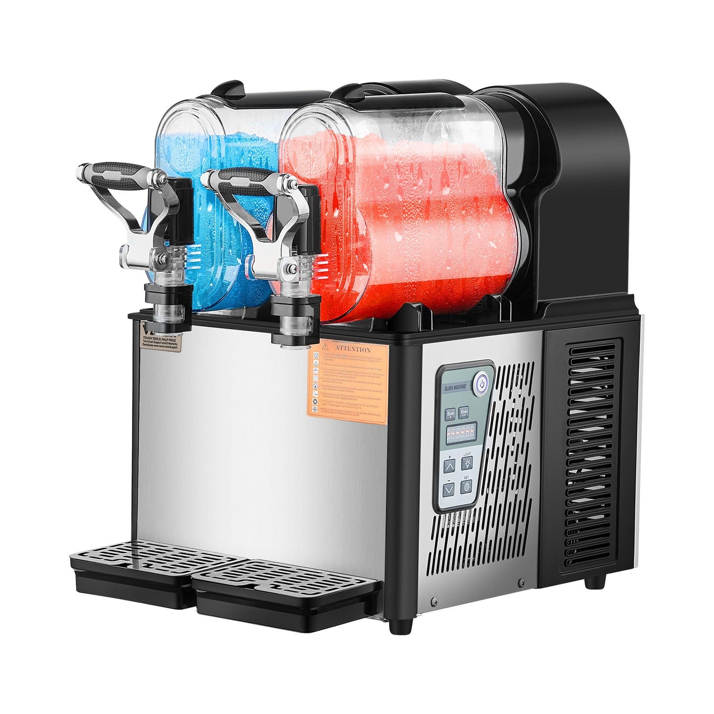 3Lx2 Tank Kommersiell Slushy Machine Margarita Smoothie Frozen Drink Maker