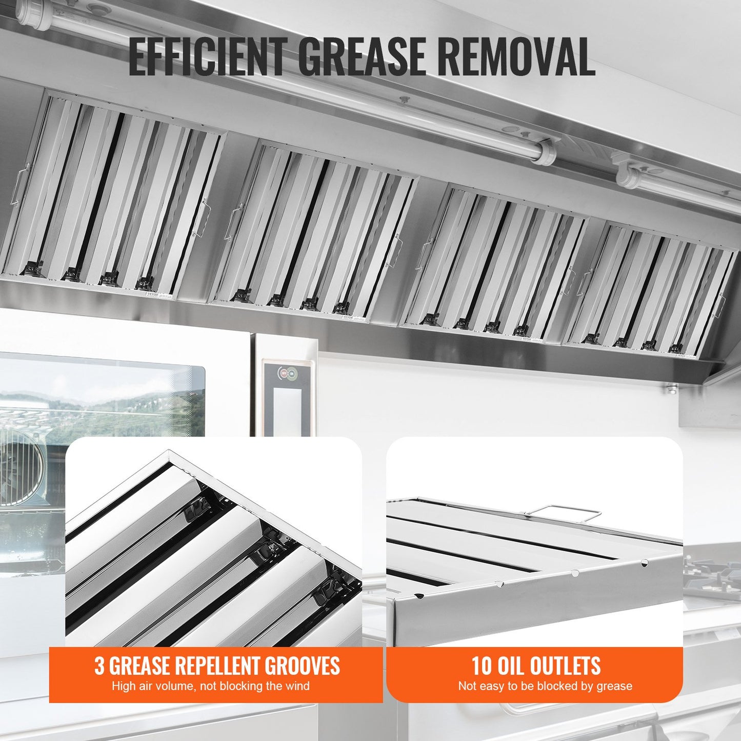 19.5Wx19.5H Inch Commercial Hood Filter Interval Hood Baffle Stainless Steel