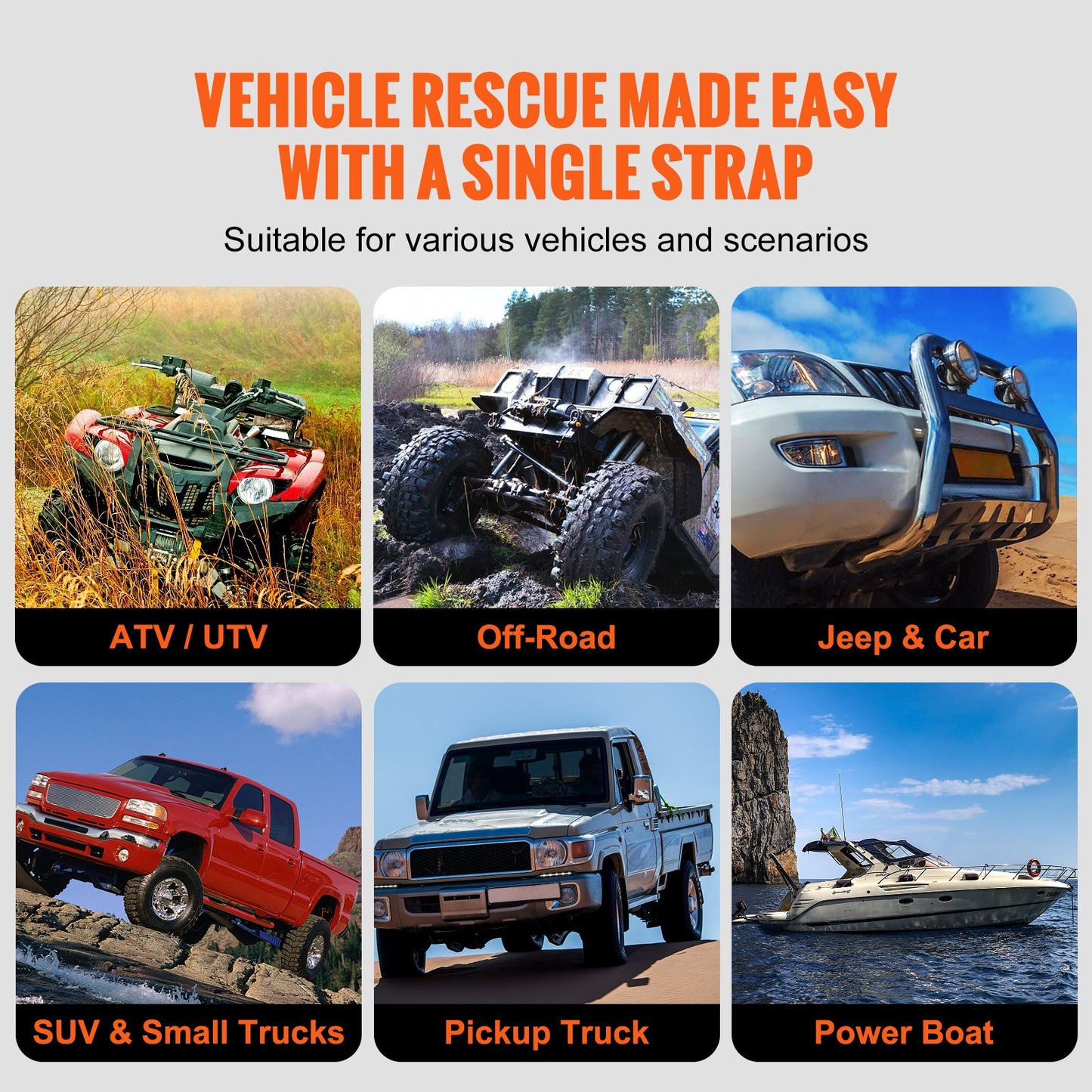 1" x 30" Kinetic Recovery Bogserrep 38 000 lbs, Heavy Duty Off Road Snatch Strap, Extrem Duty 30% Elasticitet Energi Snap Strap för Jeep Car Truck ATV UTV SUV Traktor