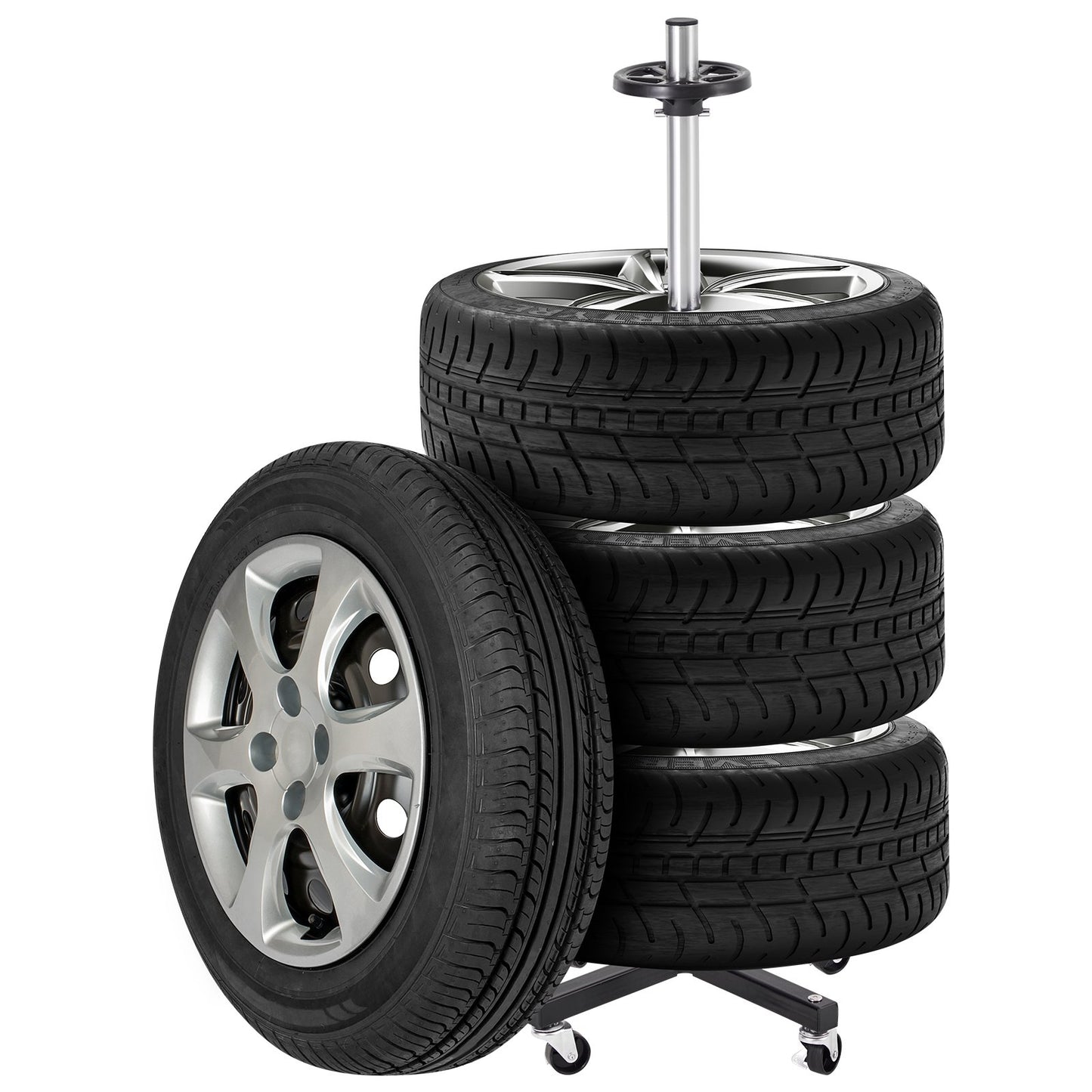 Tire rack for 4 tires with rim Mobile tire rack Fits up to 225 mm wide tires