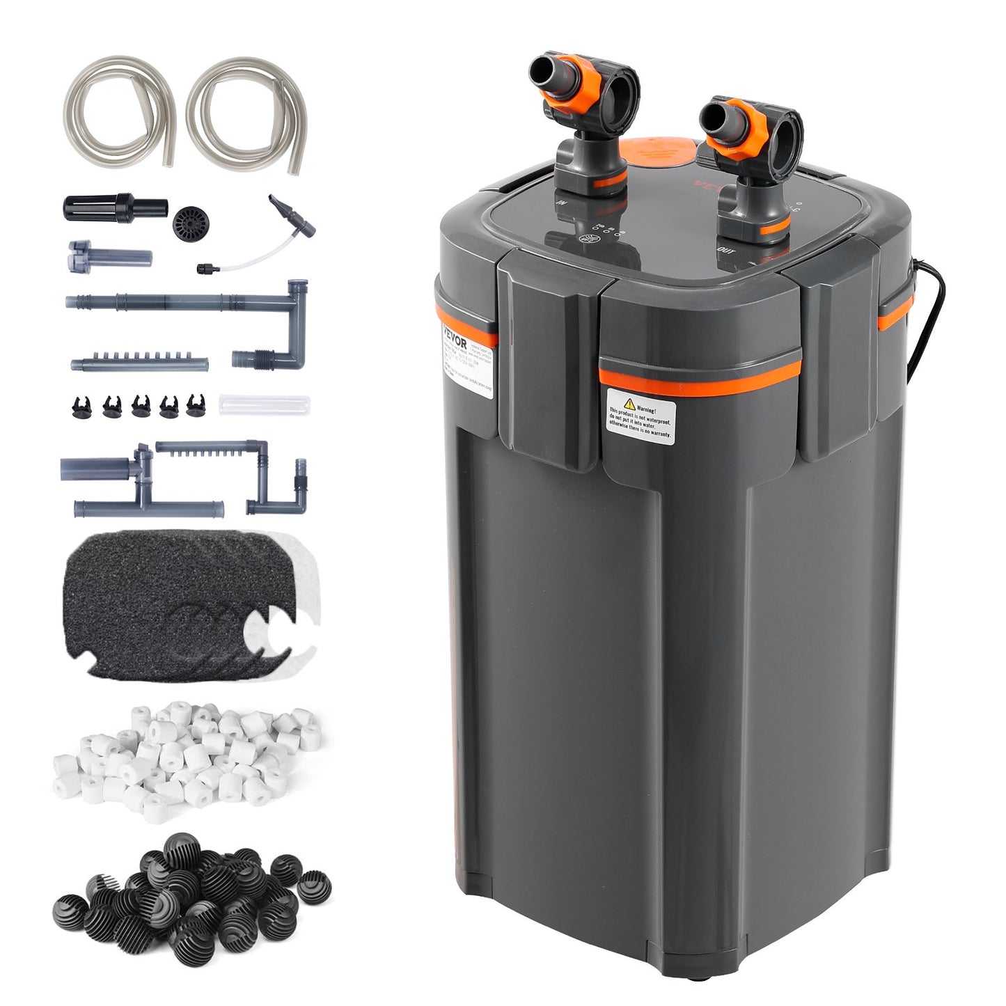200 Gallon Aquarium Canister Filter 20w UV-lampa Fish Tank Tyst
