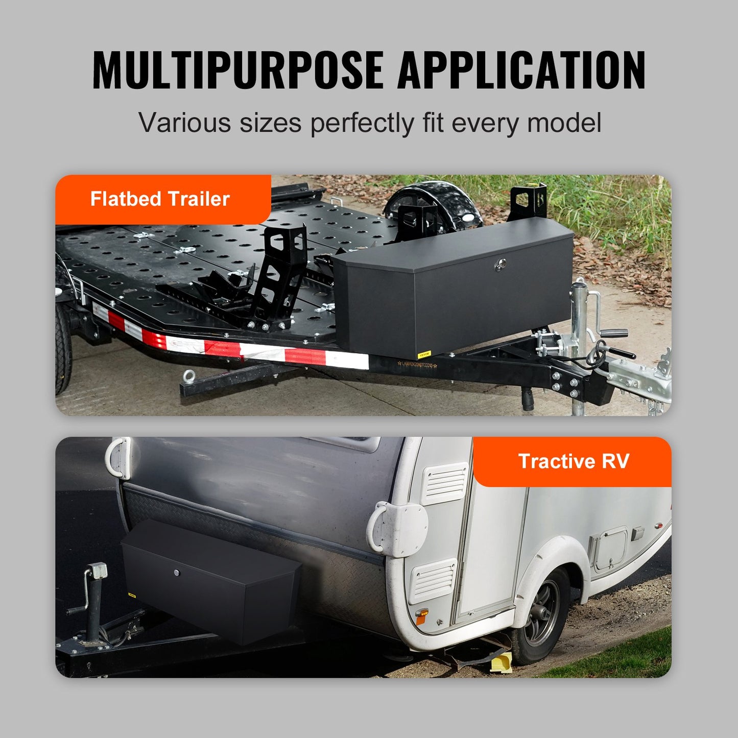 Trailer Tongue Tool Förvaringslåda 36 x 12 x 12 tum kolstål + låsnycklar