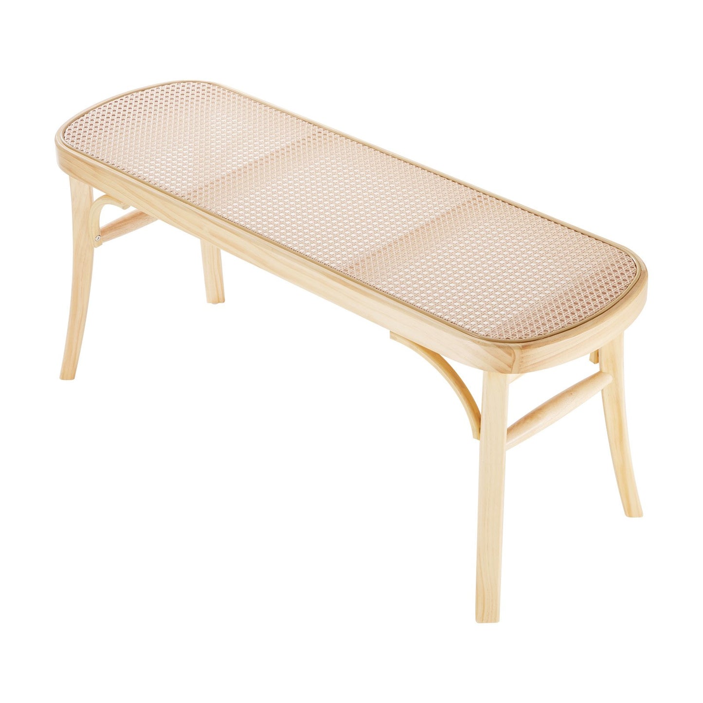 Rattanbank Holzbank 110 cm für den Eingangsbereich, Wohn- und Schlafzimmer