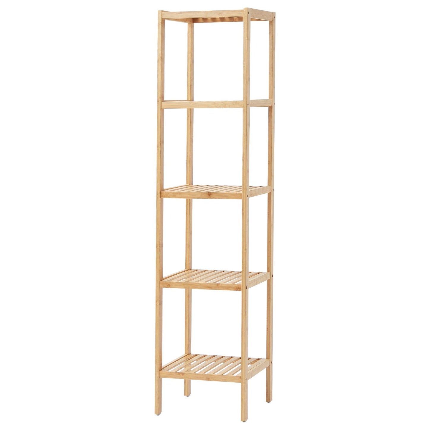 Hörn Stående Bokhylla 5-vånings Bamboo Stege Smal Hylla Plant Stand