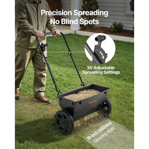 Walk-behind push spreader 50 kg Capacity 18 inch Spreading width