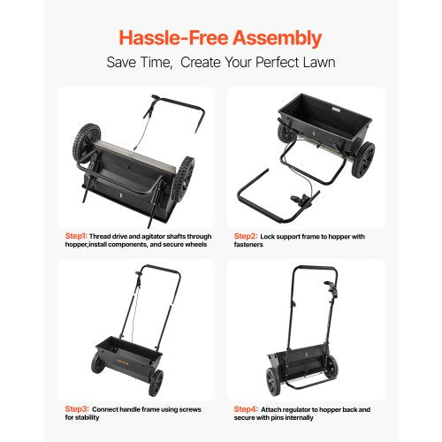 Walk-behind push spreader 50 kg Capacity 18 inch Spreading width