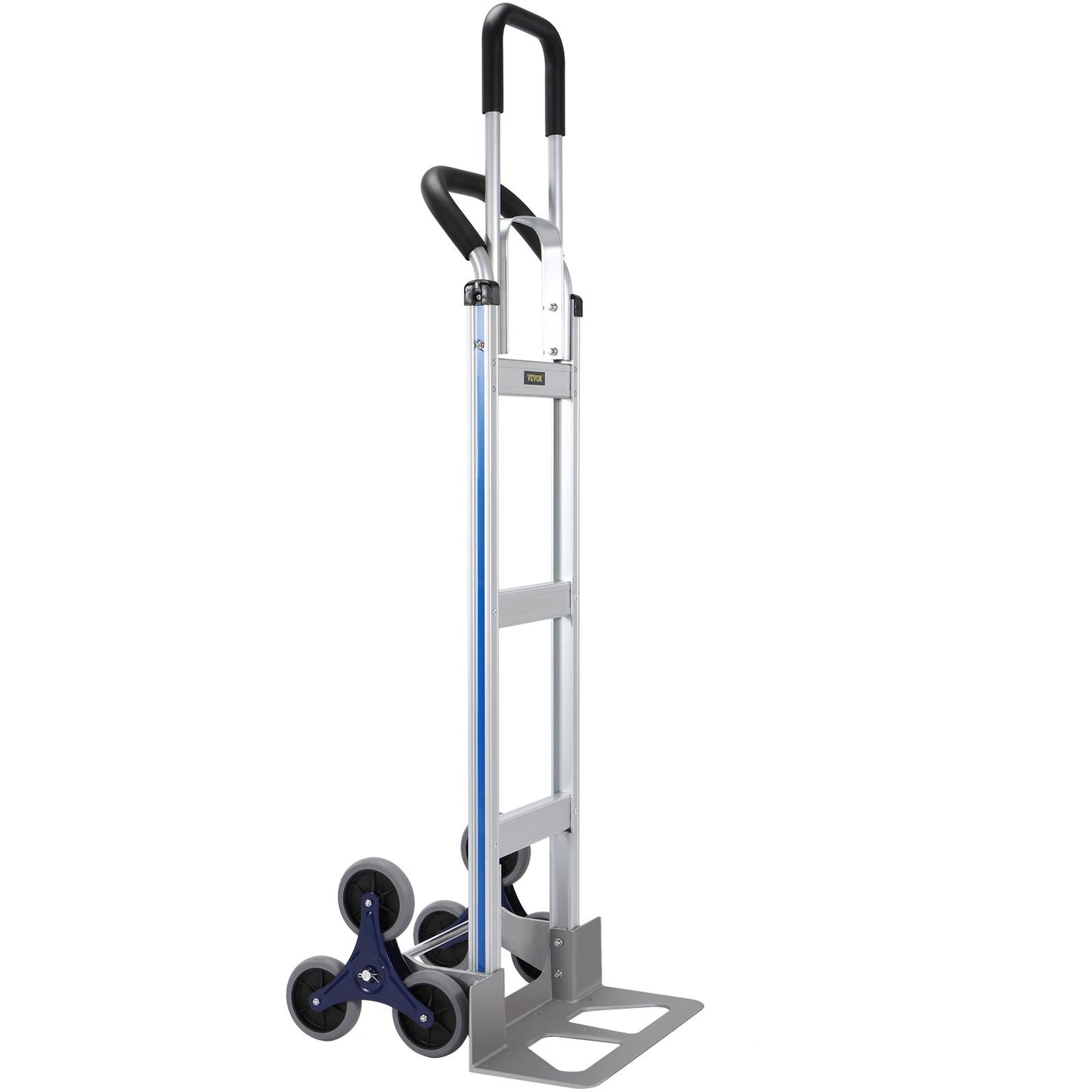 Stair Climbing Cart, 550 lbs Load Capacity, Aluminum Hand Truck with Dual Handles, Integrated Frame and Non-Slip Rubber Wheels, Multifunctional Stair Climber for Warehouse Airport