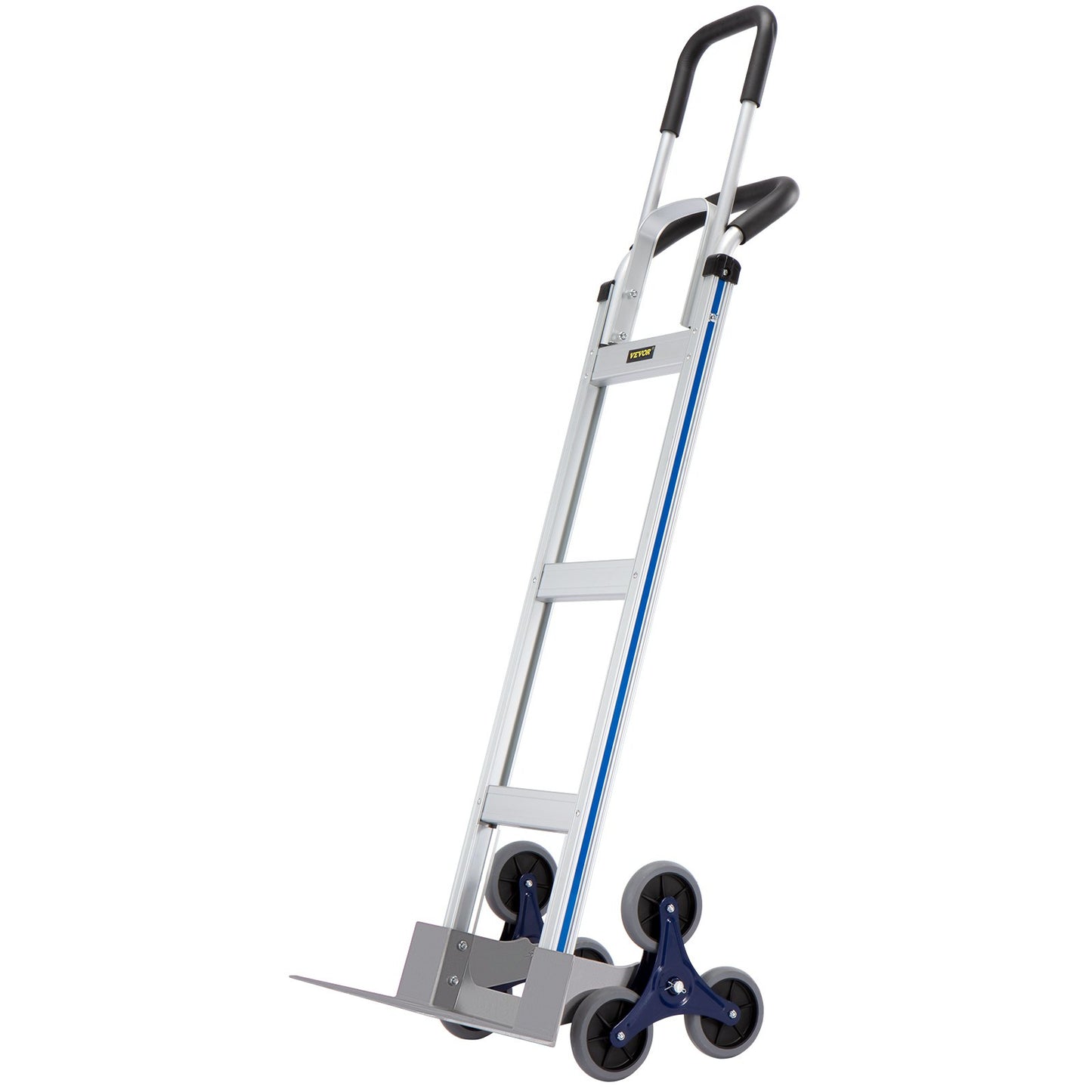 Stair Climbing Cart, 550 lbs Load Capacity, Aluminum Hand Truck with Dual Handles, Integrated Frame and Non-Slip Rubber Wheels, Multifunctional Stair Climber for Warehouse Airport