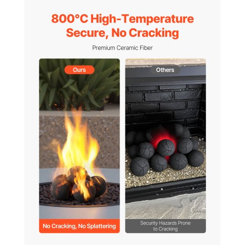 12.5 cm 6 pcs ceramic fireballs round fire stones reusable lava stones
