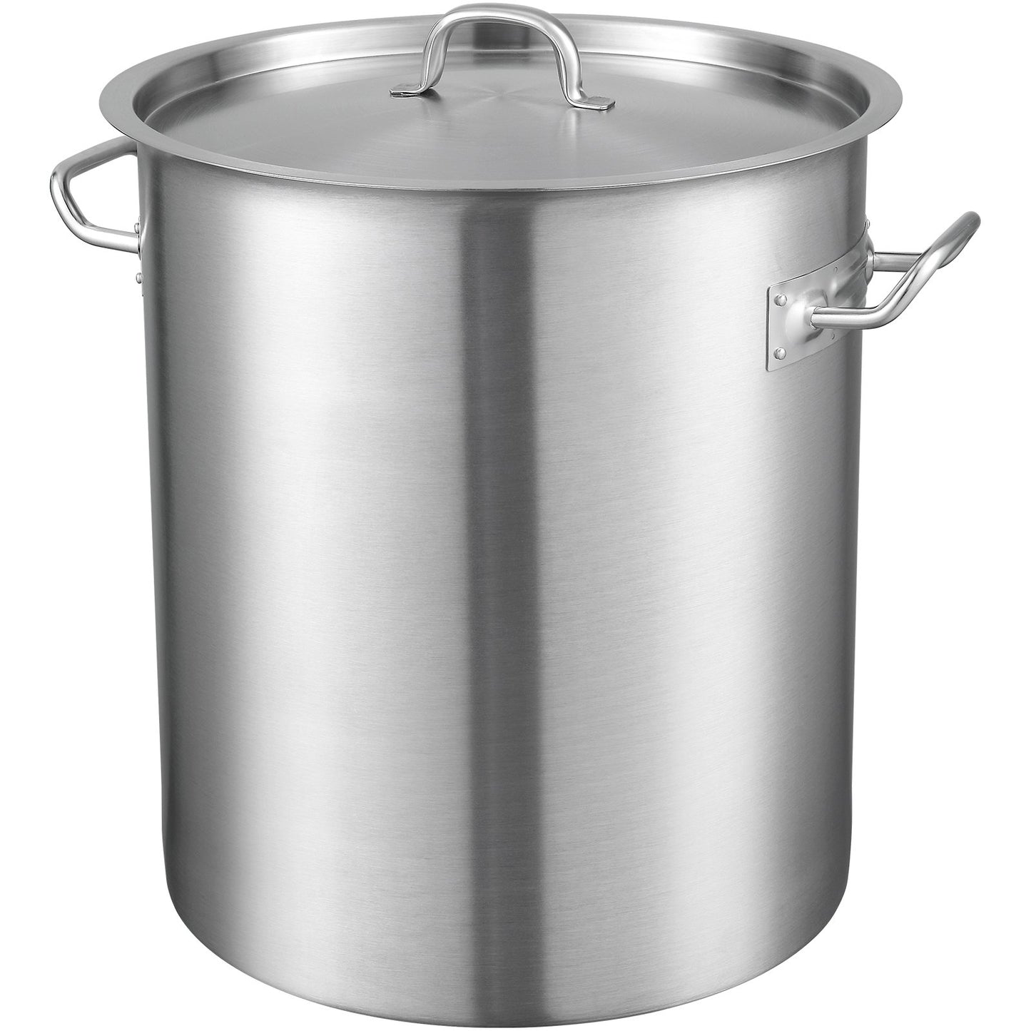 Stockpot i rostfritt stål, 42 quarts stora kokkärl, såsgryta för flera användningsområden med lock och handtag, kraftig lagerkanna för kommersiell kvalitet, slipbehandling, för stora grupper Events Silver